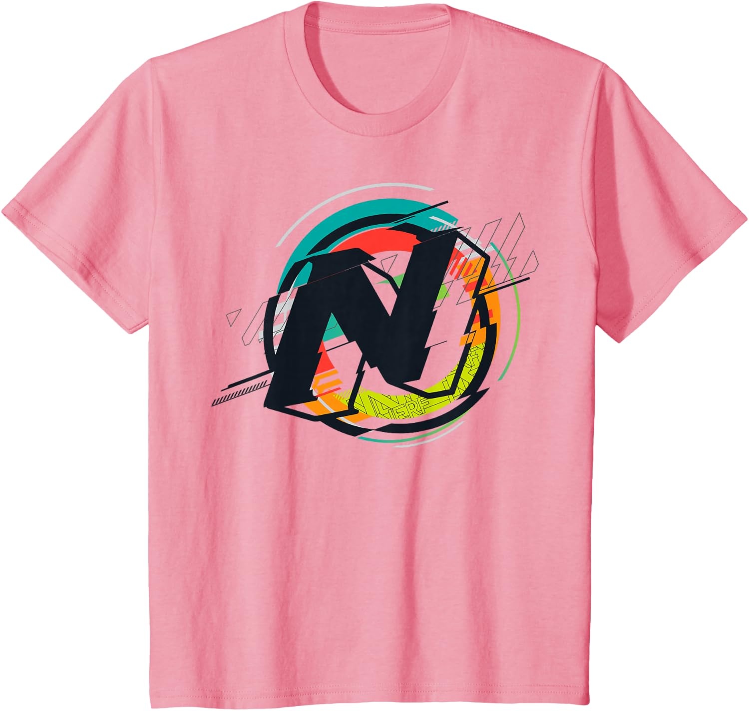 image:imageNerf Glitch Colour Graphic Logo TShirtPink