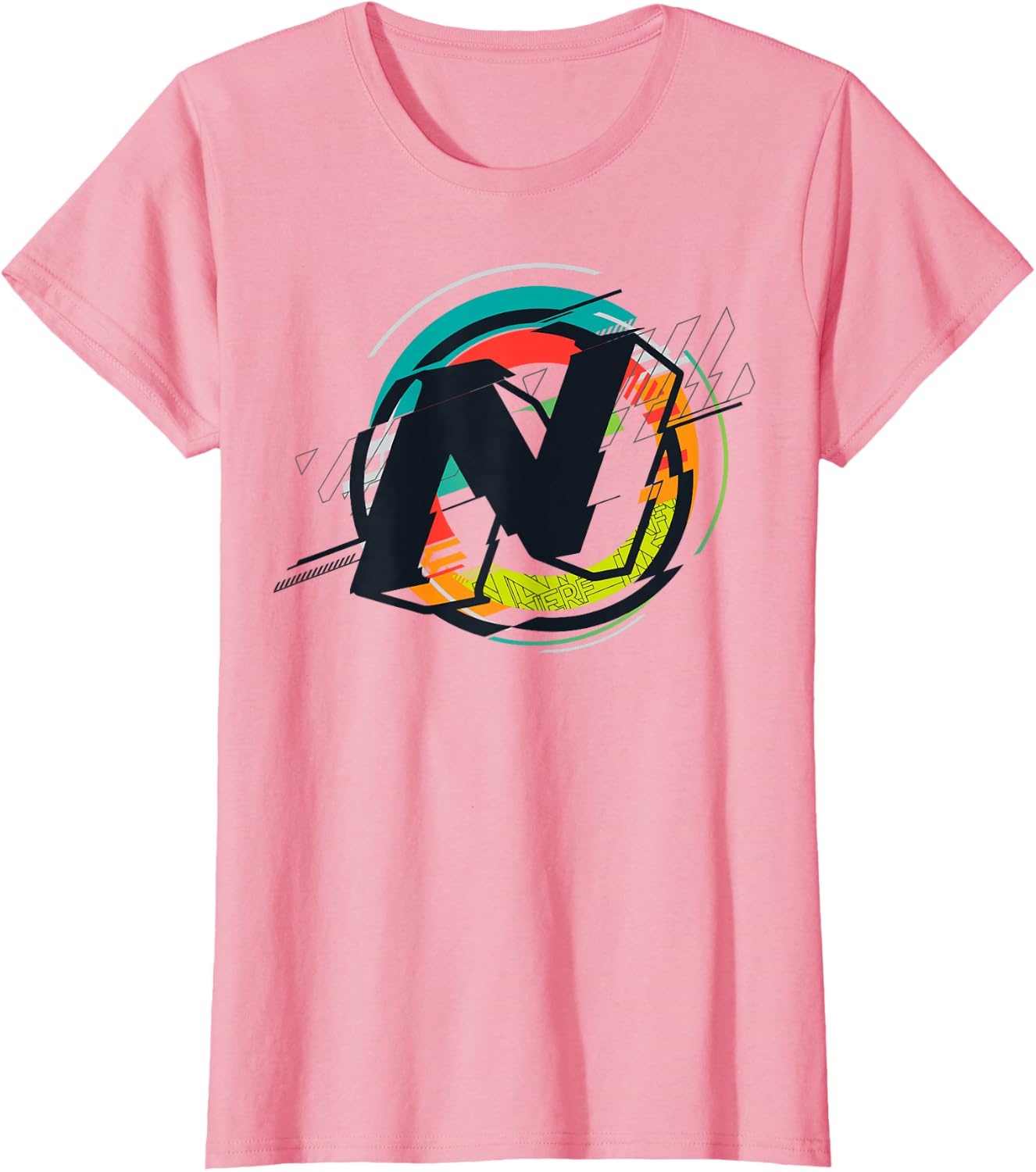 image:imageNerf Glitch Colour Graphic Logo TShirtPink