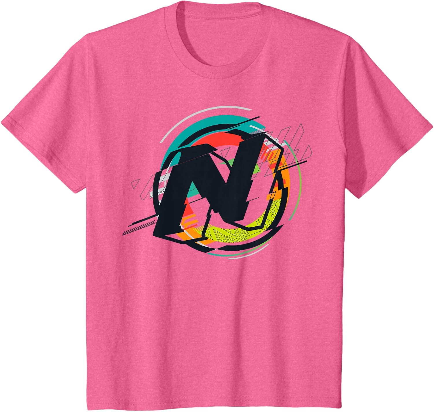 image:imageNerf Glitch Colour Graphic Logo TShirtPink Heather