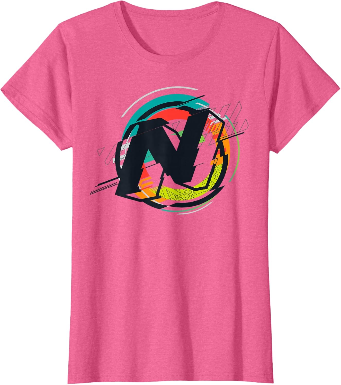 image:imageNerf Glitch Colour Graphic Logo TShirtPink Heather