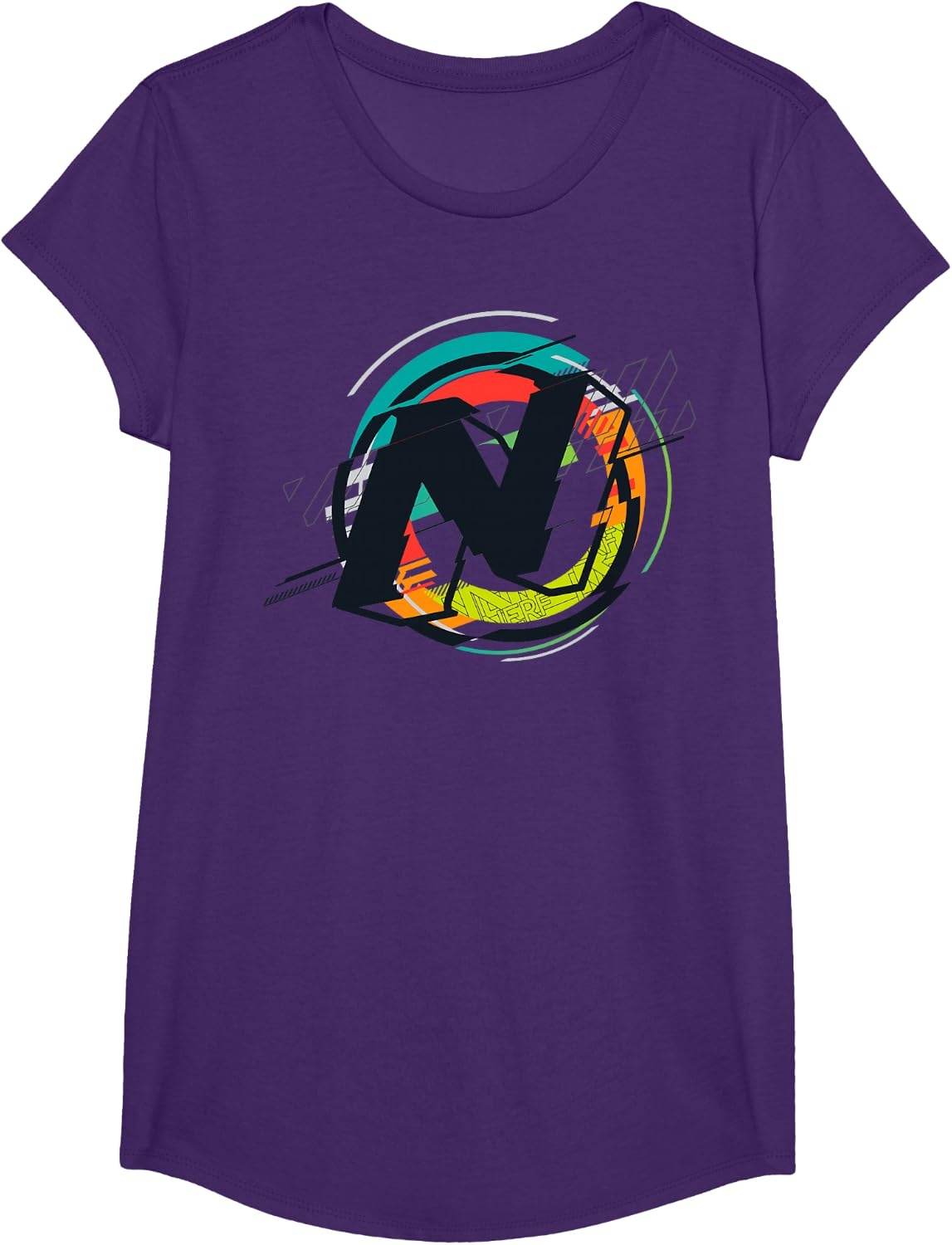 image:imageNerf Glitch Colour Graphic Logo TShirtPurple
