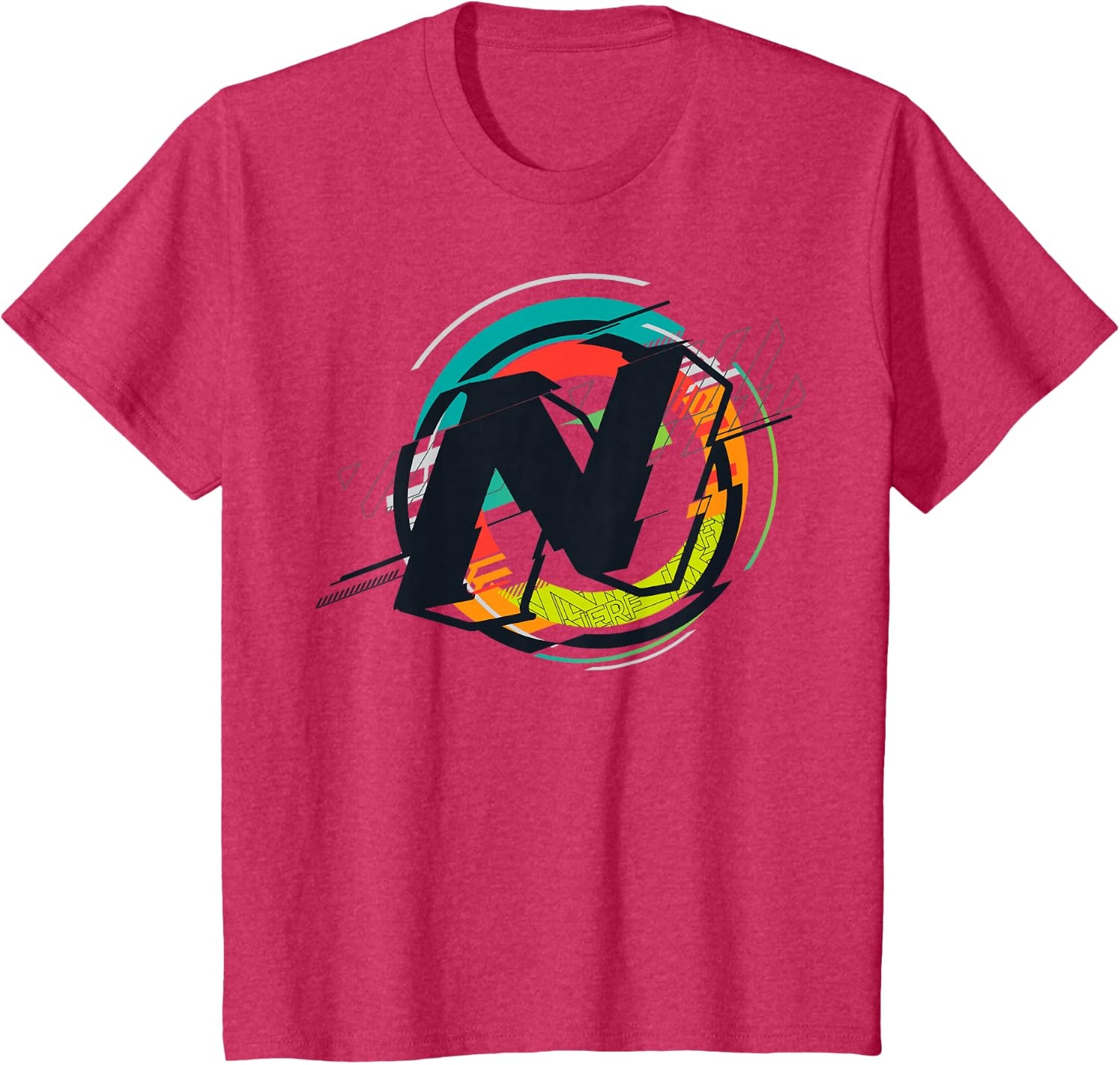 image:imageNerf Glitch Colour Graphic Logo TShirtRed Heather