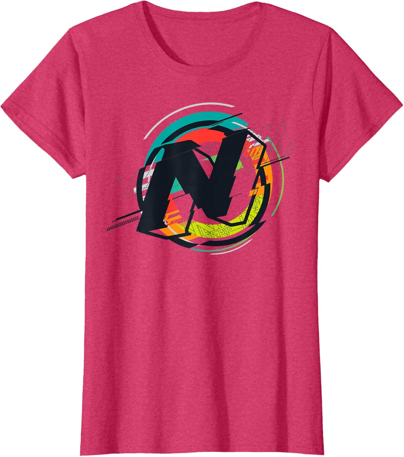 image:imageNerf Glitch Colour Graphic Logo TShirtRed Heather
