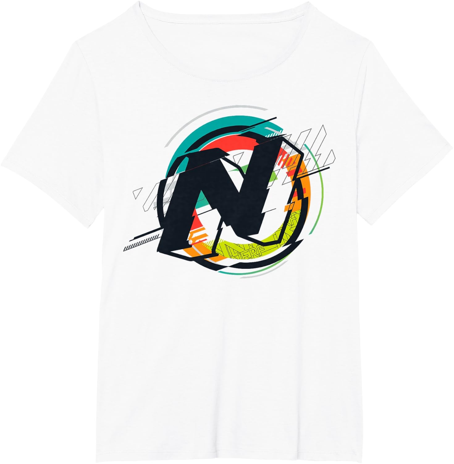image:imageNerf Glitch Colour Graphic Logo TShirtWhite