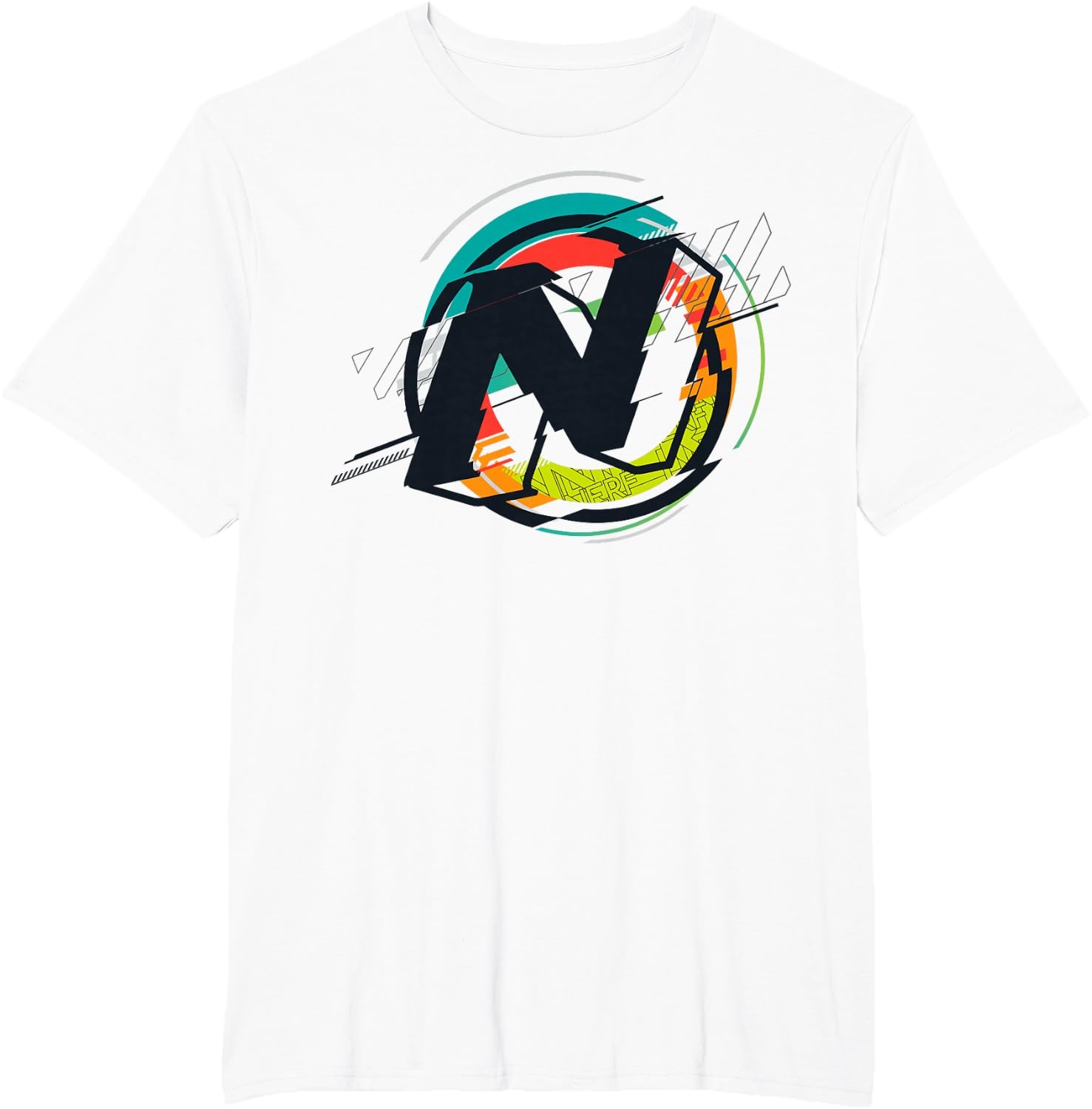 image:imageNerf Glitch Colour Graphic Logo TShirtWhite
