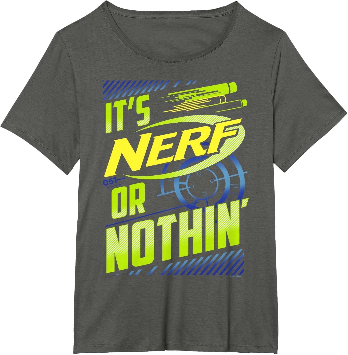 image:imageNerf Its Nerf Or Nothin Retro Bold Logo TShirt SmallAsphalt Grey