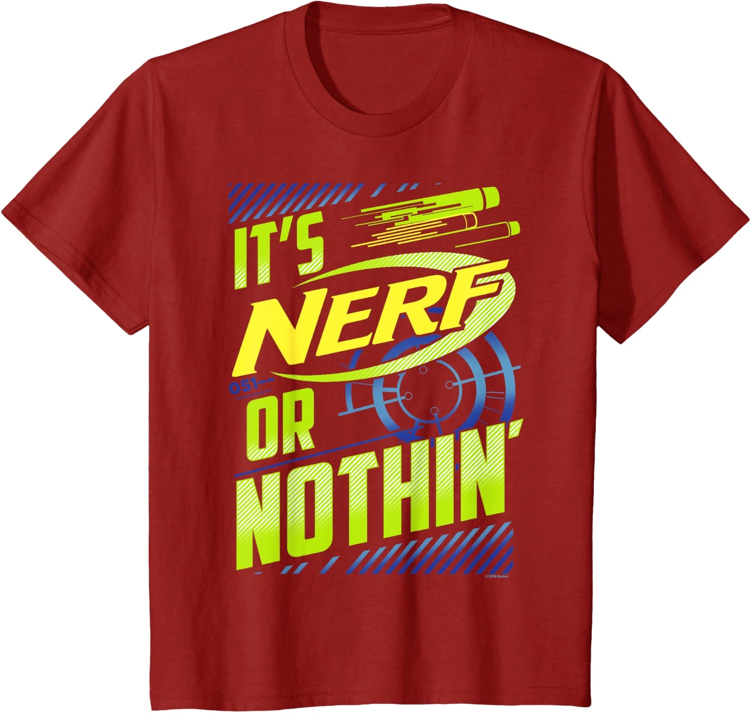 image:imageNerf Its Nerf Or Nothin Retro Bold Logo TShirt SmallCranberry Red