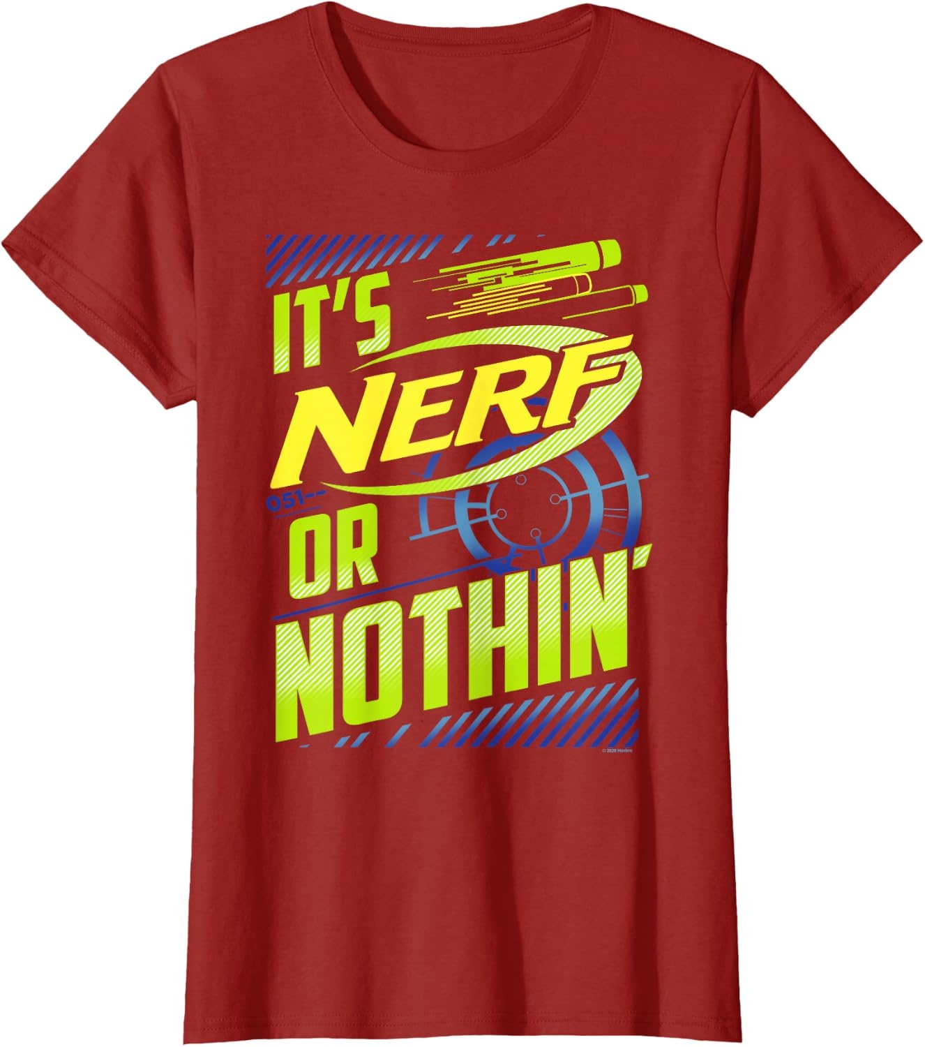 image:imageNerf Its Nerf Or Nothin Retro Bold Logo TShirt SmallCranberry Red