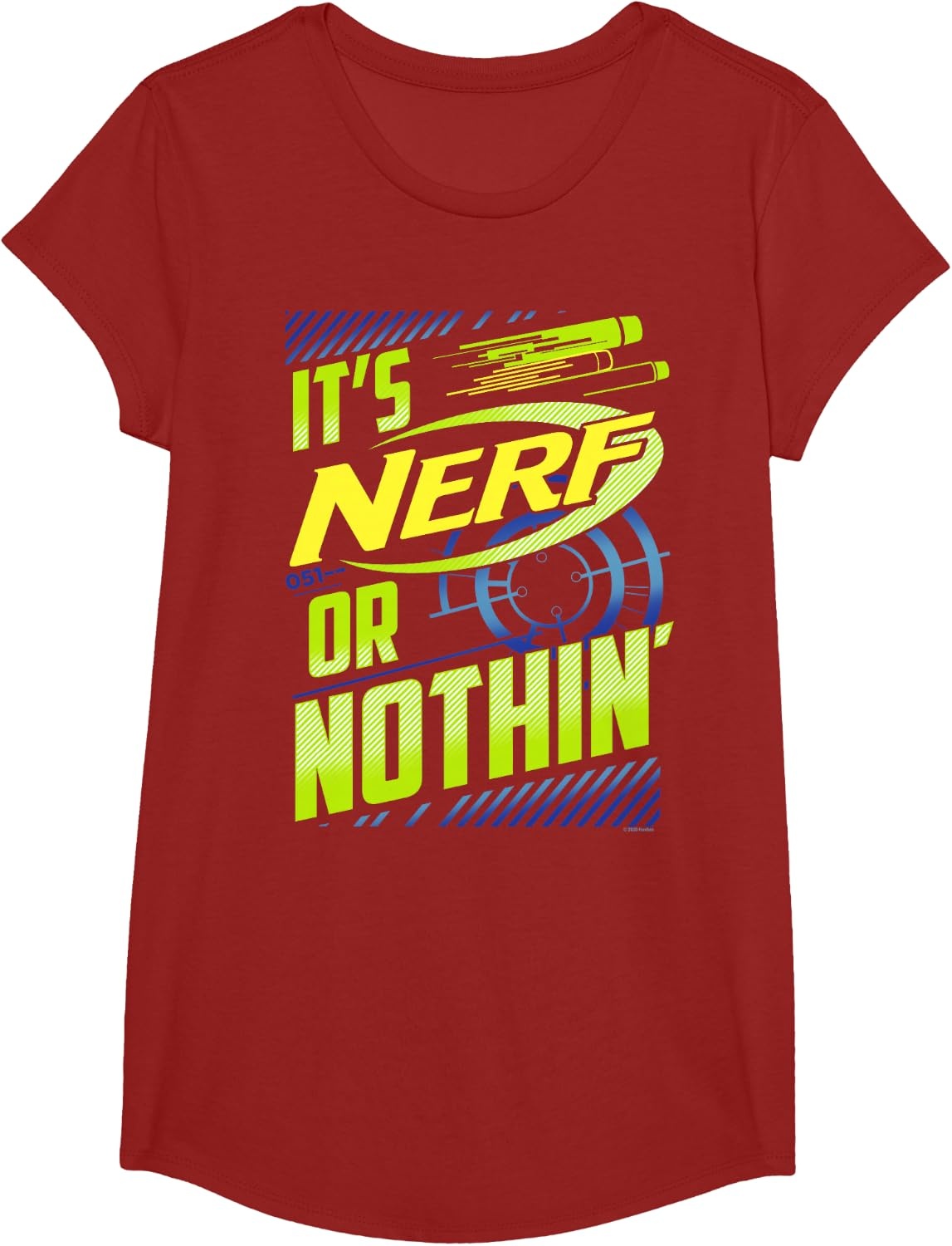 image:imageNerf Its Nerf Or Nothin Retro Bold Logo TShirt SmallCranberry Red