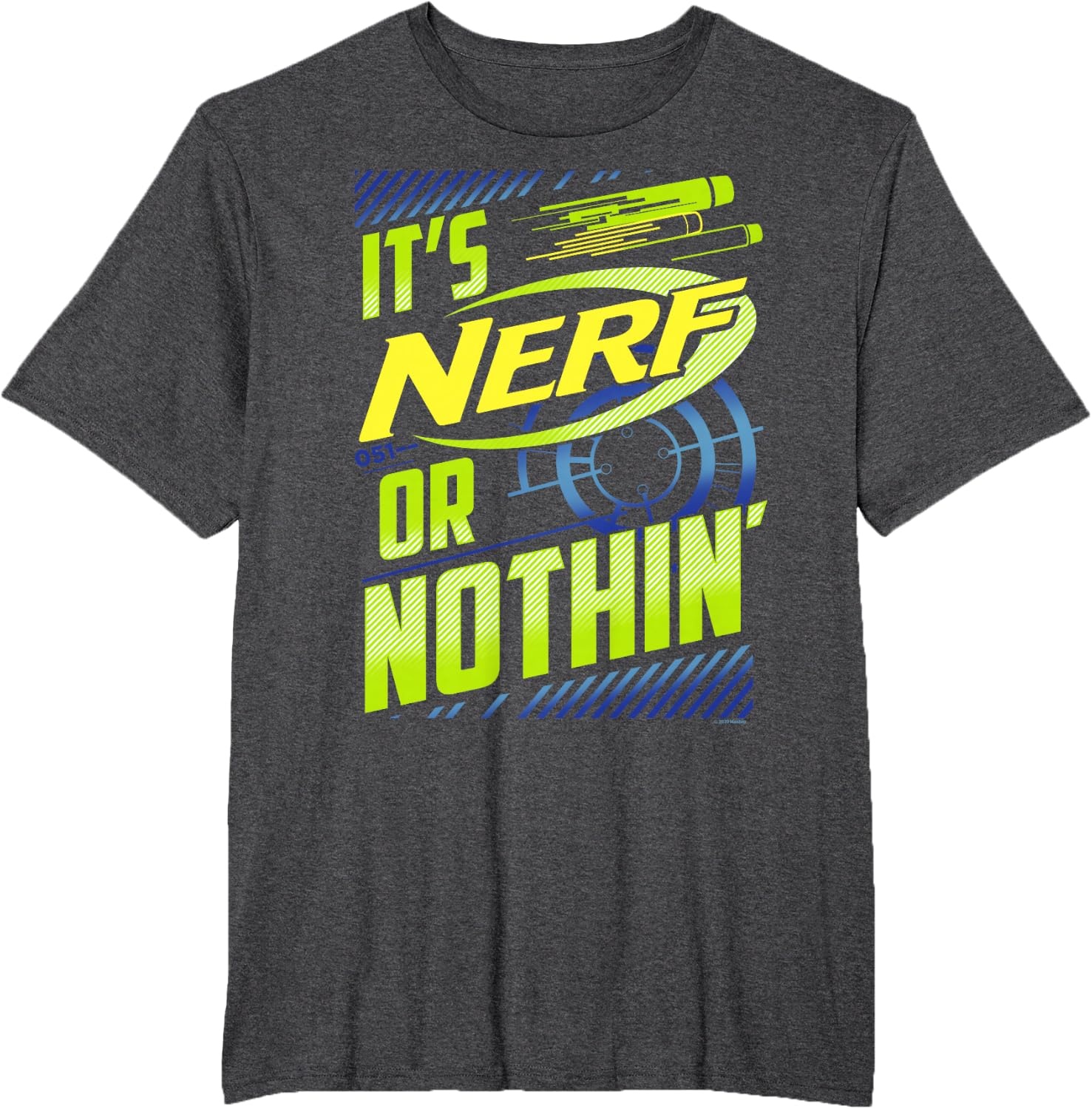 image:imageNerf Its Nerf Or Nothin Retro Bold Logo TShirt SmallDark Heather Grey