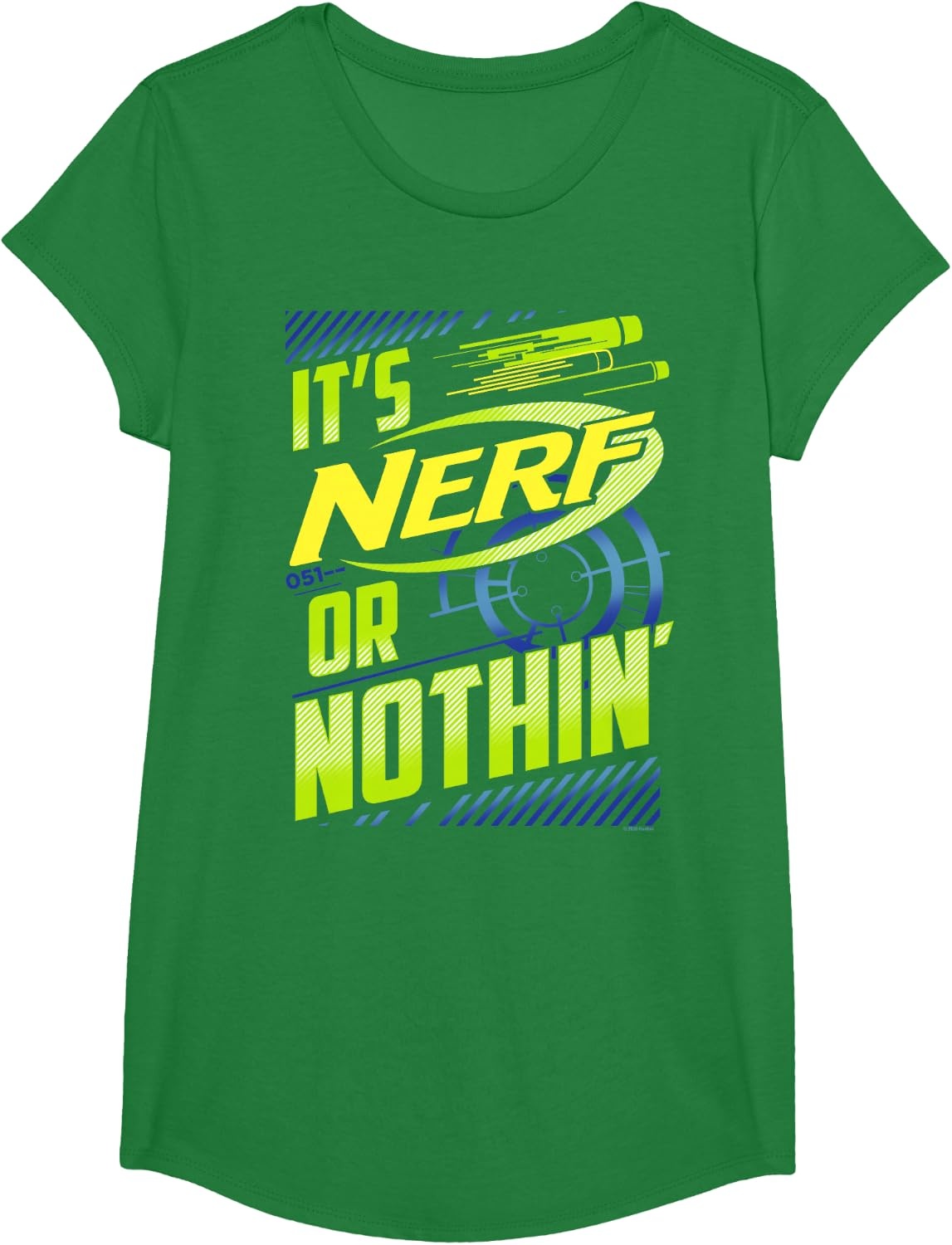 image:imageNerf Its Nerf Or Nothin Retro Bold Logo TShirt SmallKelly Green