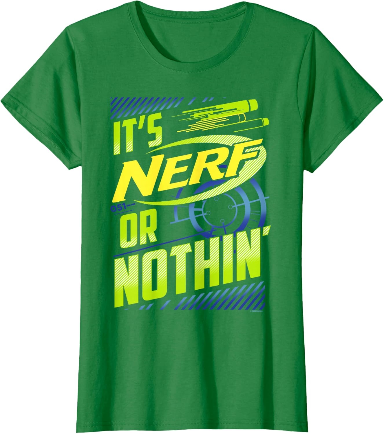 image:imageNerf Its Nerf Or Nothin Retro Bold Logo TShirt SmallKelly Green