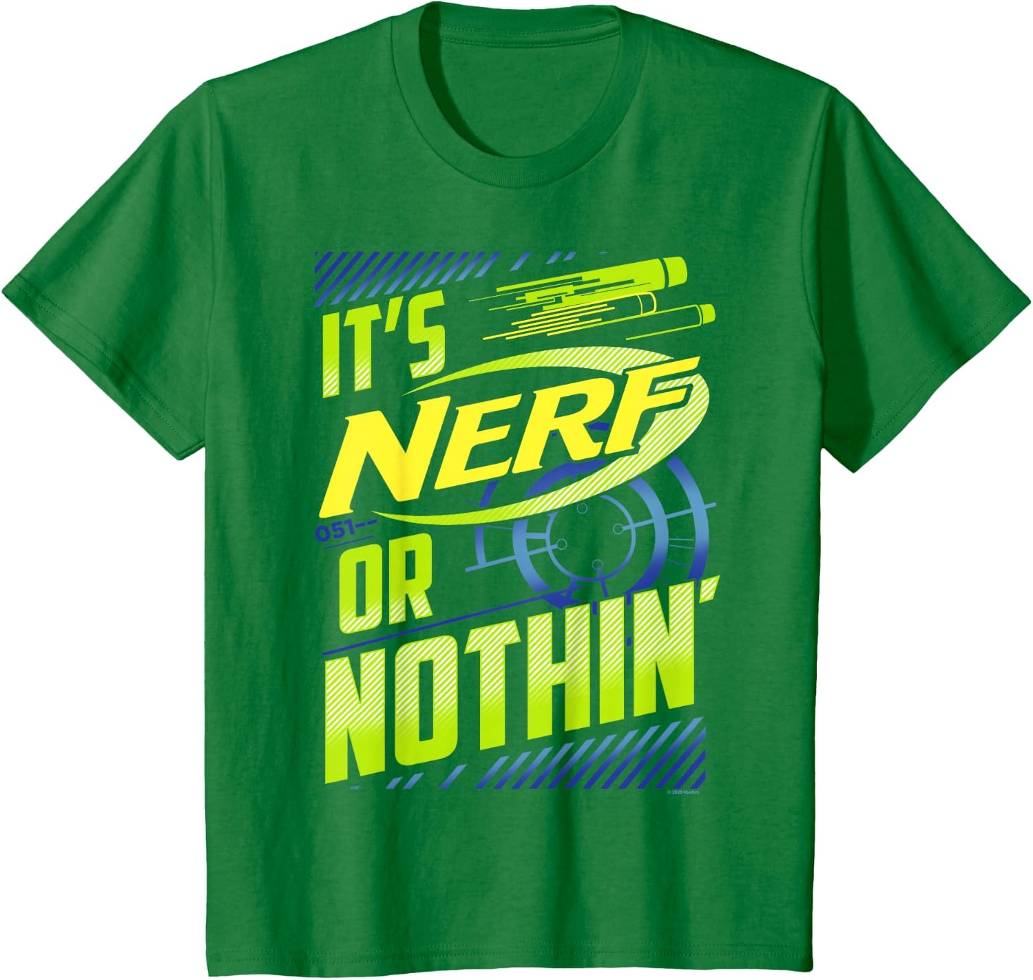 image:imageNerf Its Nerf Or Nothin Retro Bold Logo TShirt SmallKelly Green