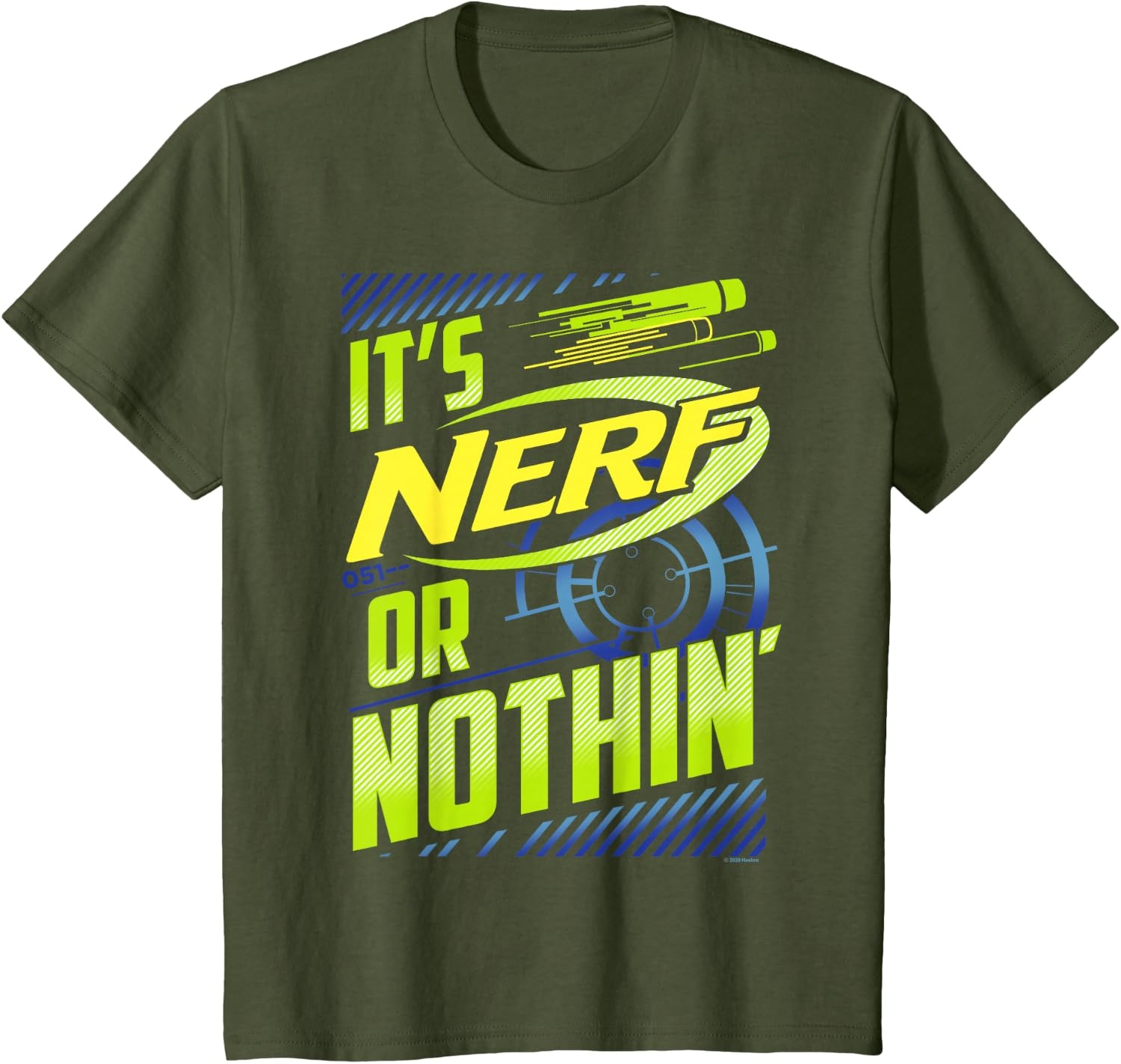 image:imageNerf Its Nerf Or Nothin Retro Bold Logo TShirt SmallOlive Green