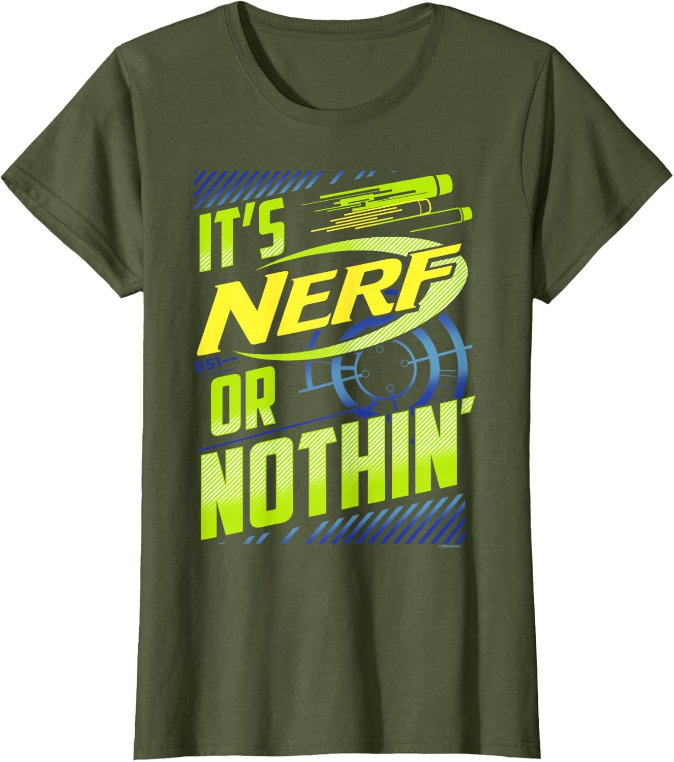 image:imageNerf Its Nerf Or Nothin Retro Bold Logo TShirt SmallOlive Green