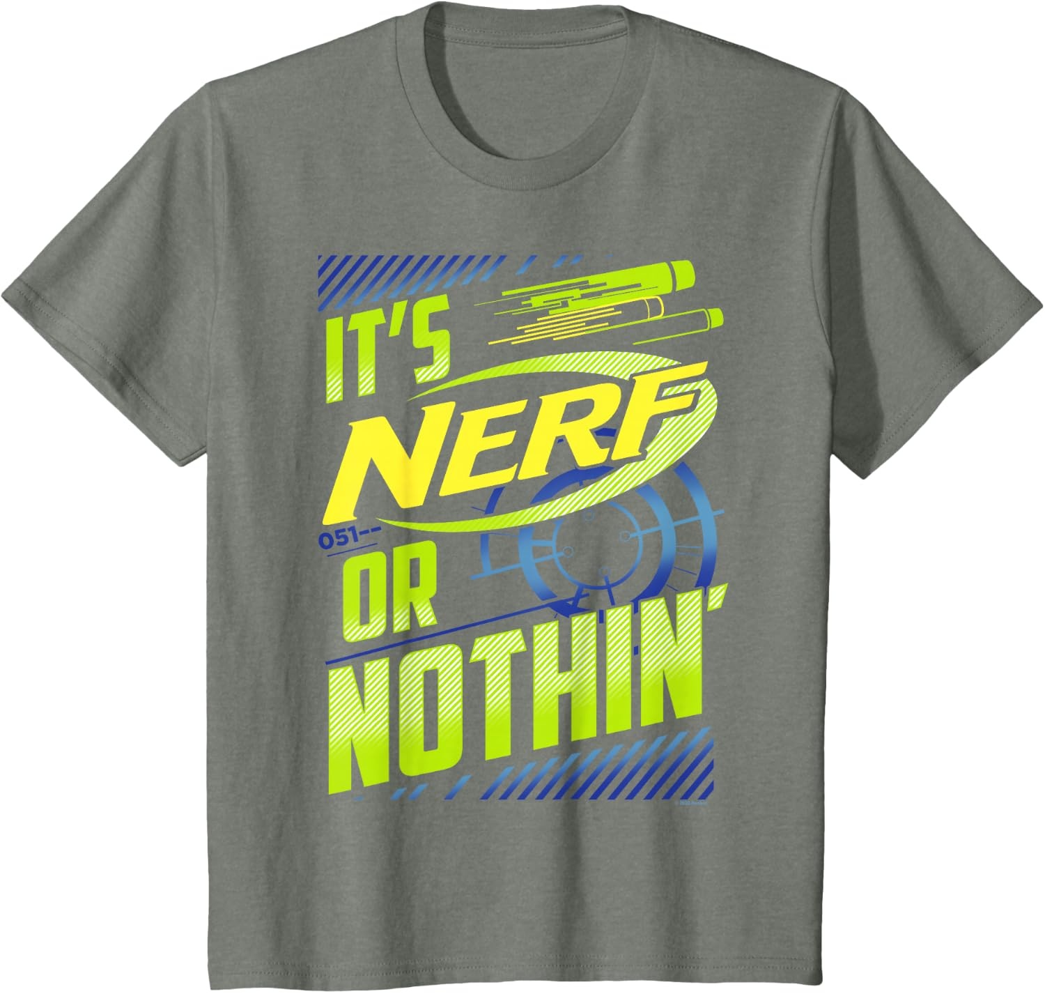 image:imageNerf Its Nerf Or Nothin Retro Bold Logo TShirt SmallOlive Heather