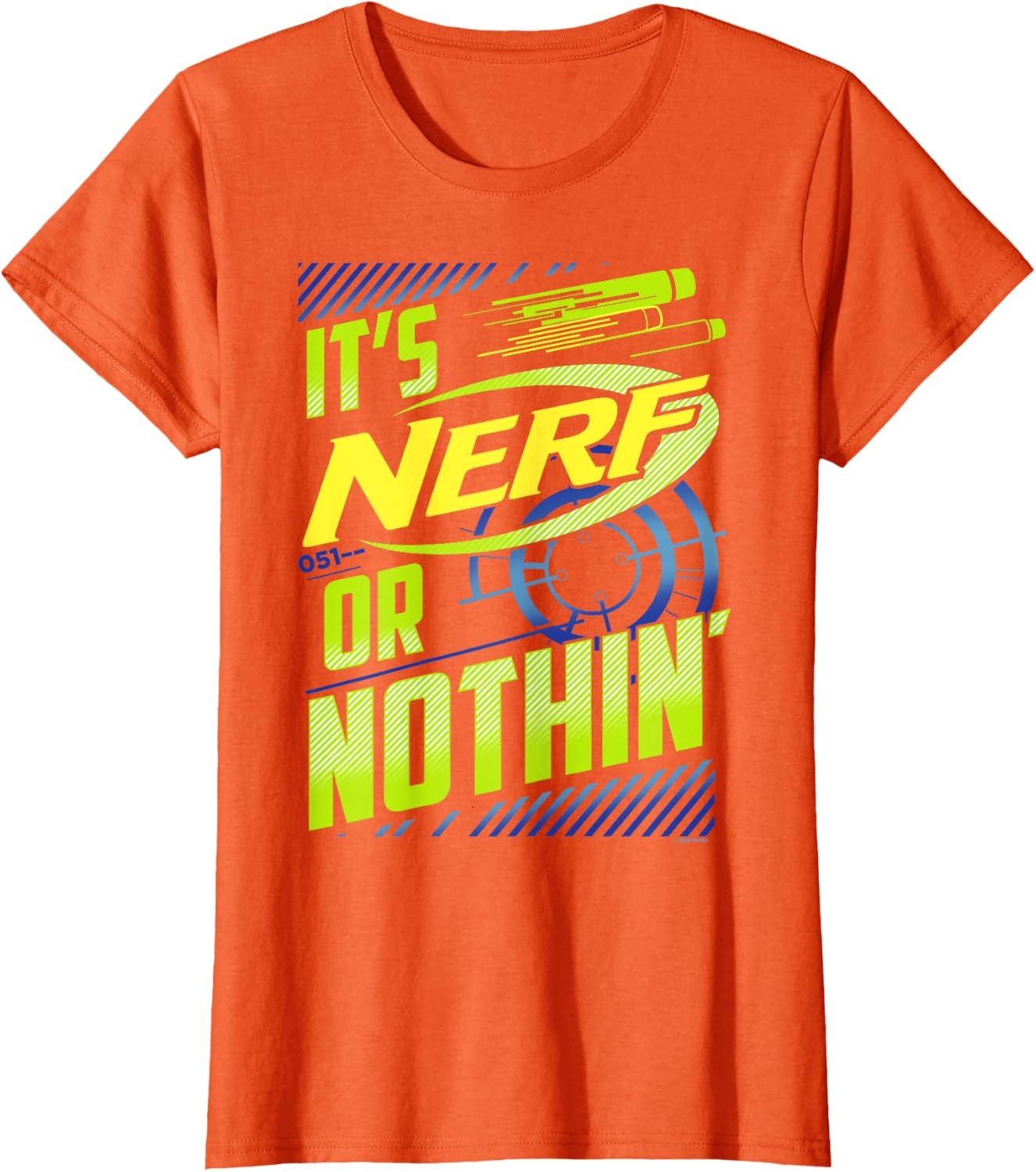 image:imageNerf Its Nerf Or Nothin Retro Bold Logo TShirt SmallOrange