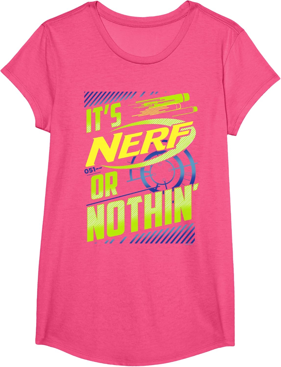 image:imageNerf Its Nerf Or Nothin Retro Bold Logo TShirt SmallPink Heather