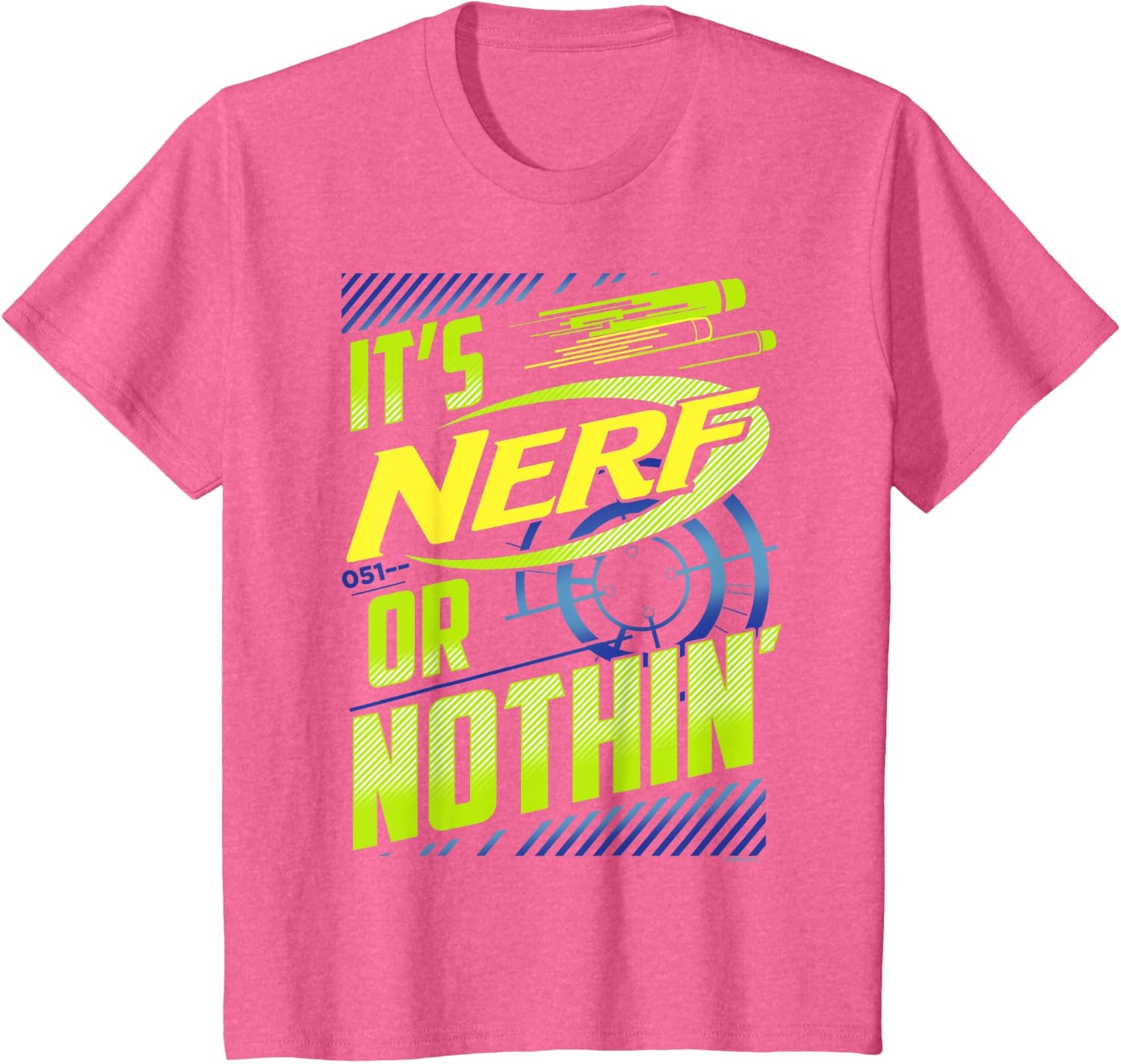 image:imageNerf Its Nerf Or Nothin Retro Bold Logo TShirt SmallPink Heather