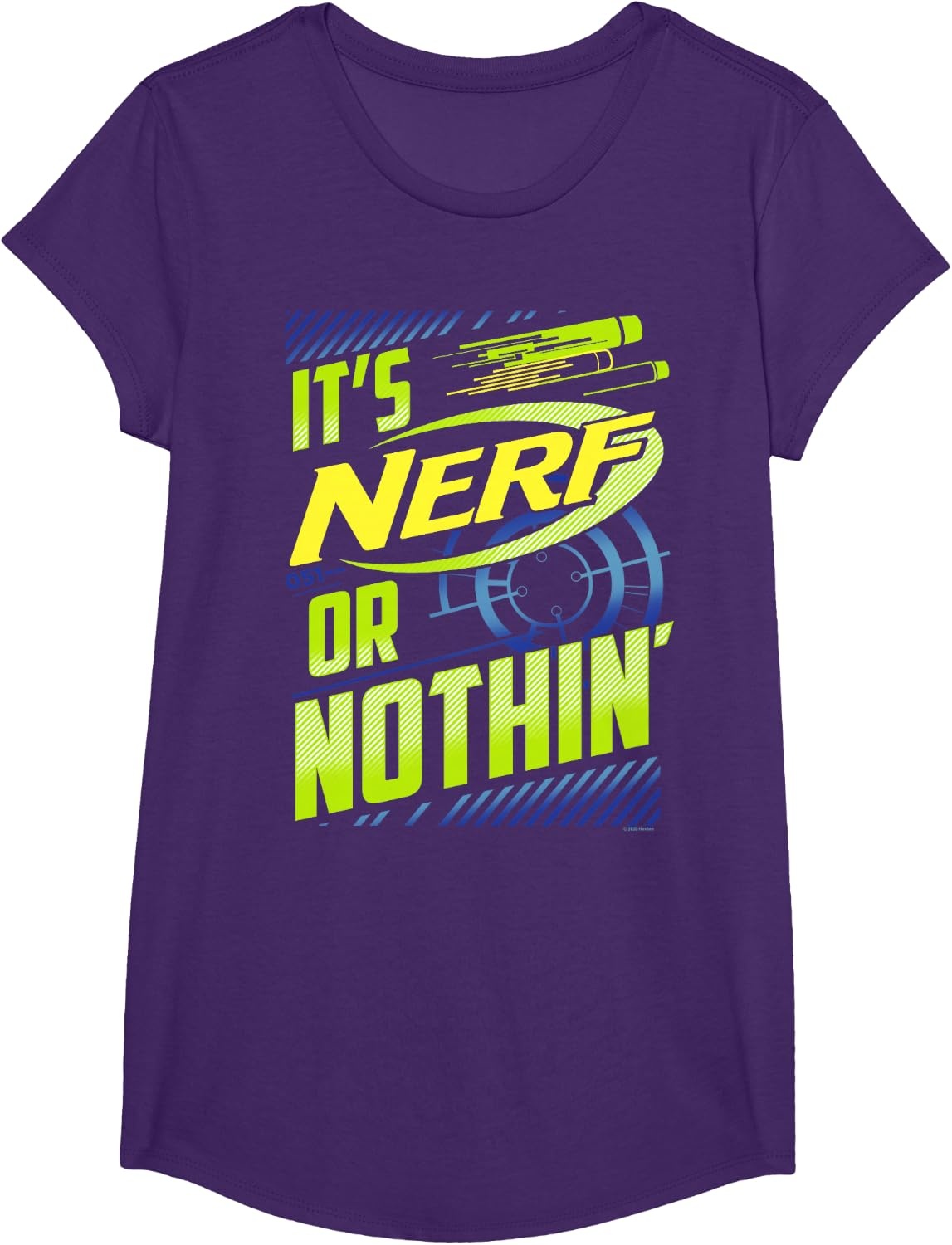 image:imageNerf Its Nerf Or Nothin Retro Bold Logo TShirt SmallPurple