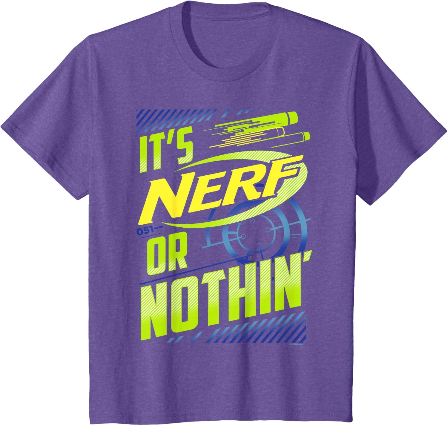 image:imageNerf Its Nerf Or Nothin Retro Bold Logo TShirt SmallPurple Heather
