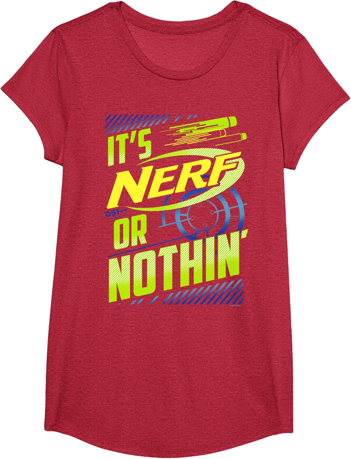 image:imageNerf Its Nerf Or Nothin Retro Bold Logo TShirt SmallRed Heather