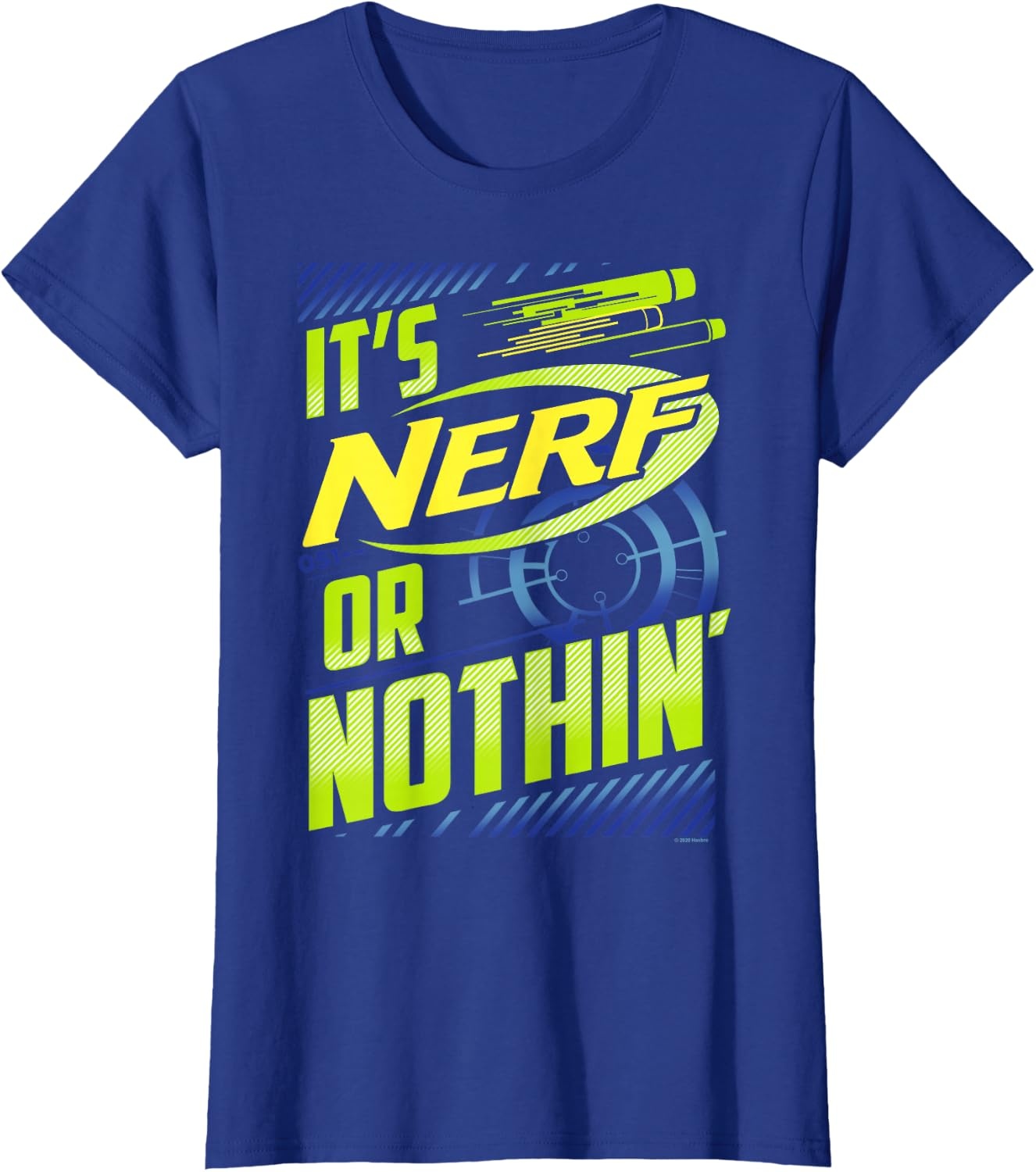 image:imageNerf Its Nerf Or Nothin Retro Bold Logo TShirt SmallRoyal Blue