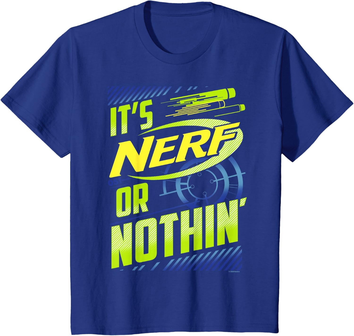 image:imageNerf Its Nerf Or Nothin Retro Bold Logo TShirt SmallRoyal Blue