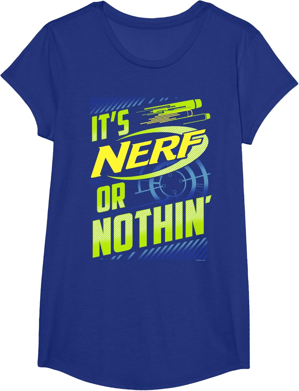 image:imageNerf Its Nerf Or Nothin Retro Bold Logo TShirt SmallRoyal Blue