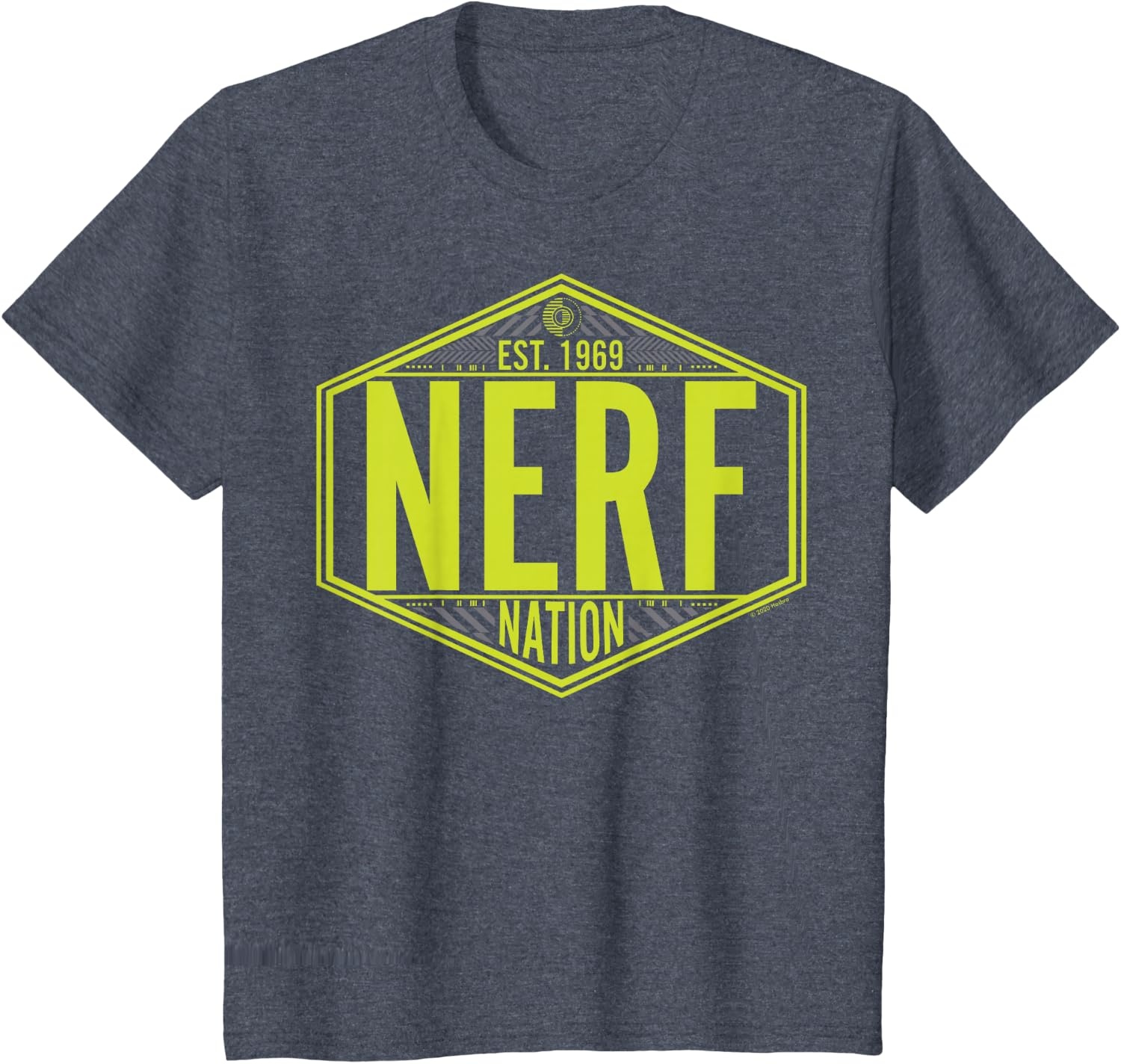 image:imageNerf Nation Est 1969 Neon Badge Logo TShirtHeather Blue