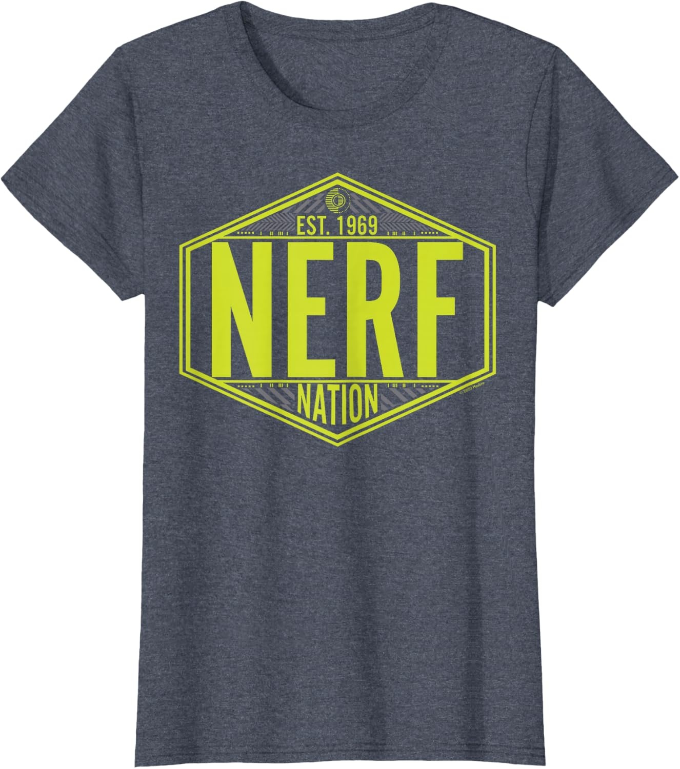image:imageNerf Nation Est 1969 Neon Badge Logo TShirtHeather Blue