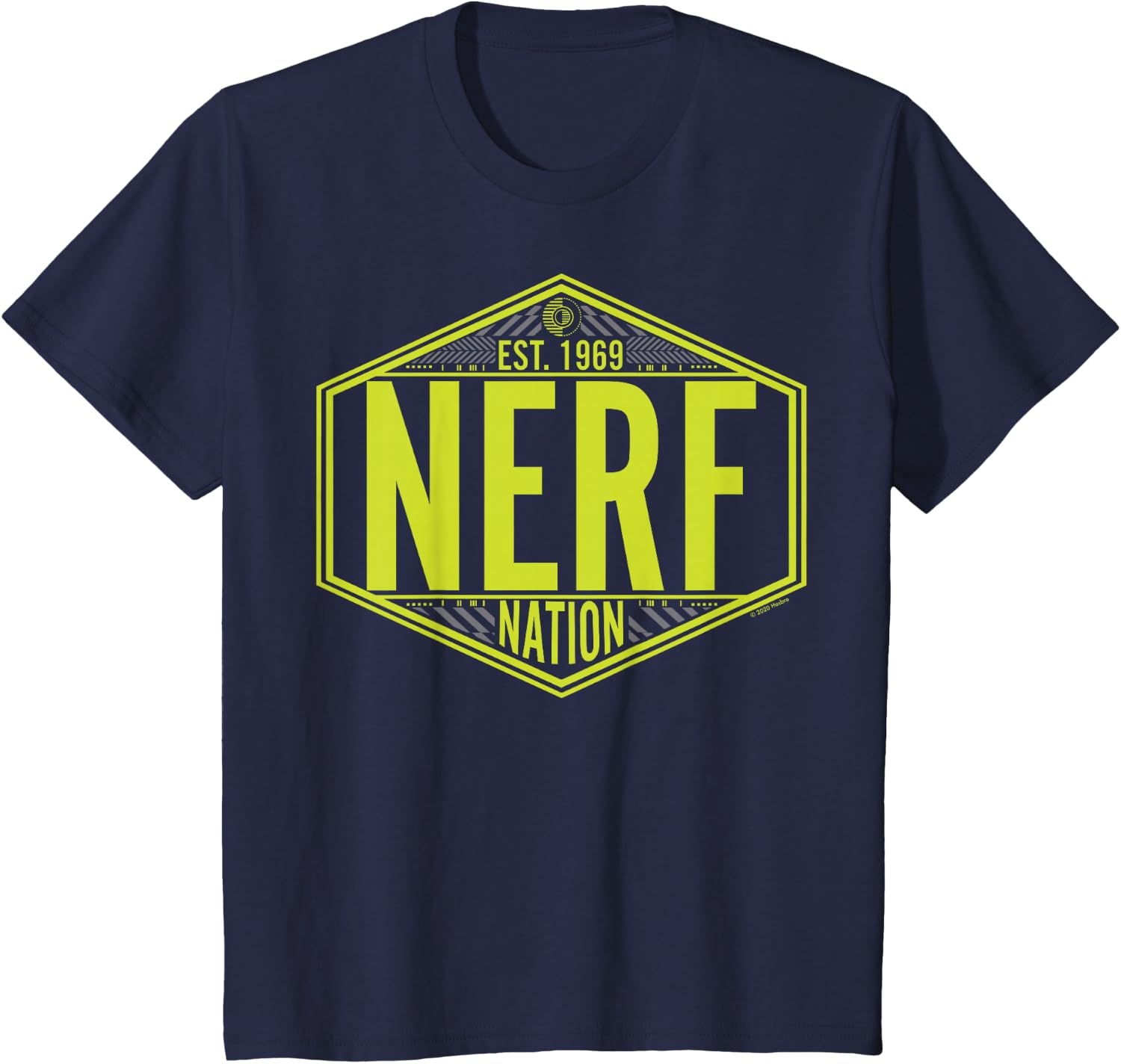 image:imageNerf Nation Est 1969 Neon Badge Logo TShirtNavy Blue