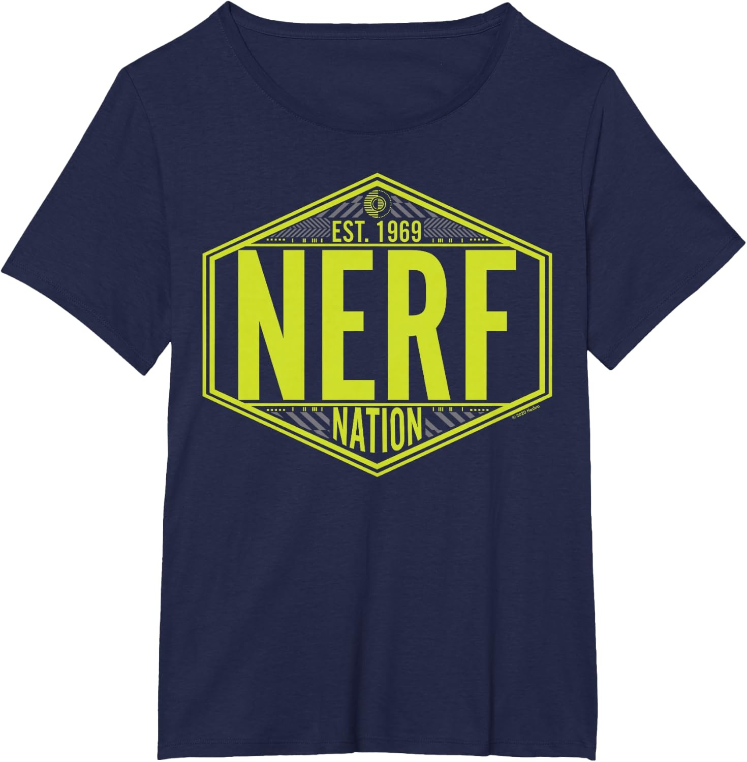 image:imageNerf Nation Est 1969 Neon Badge Logo TShirtNavy Blue