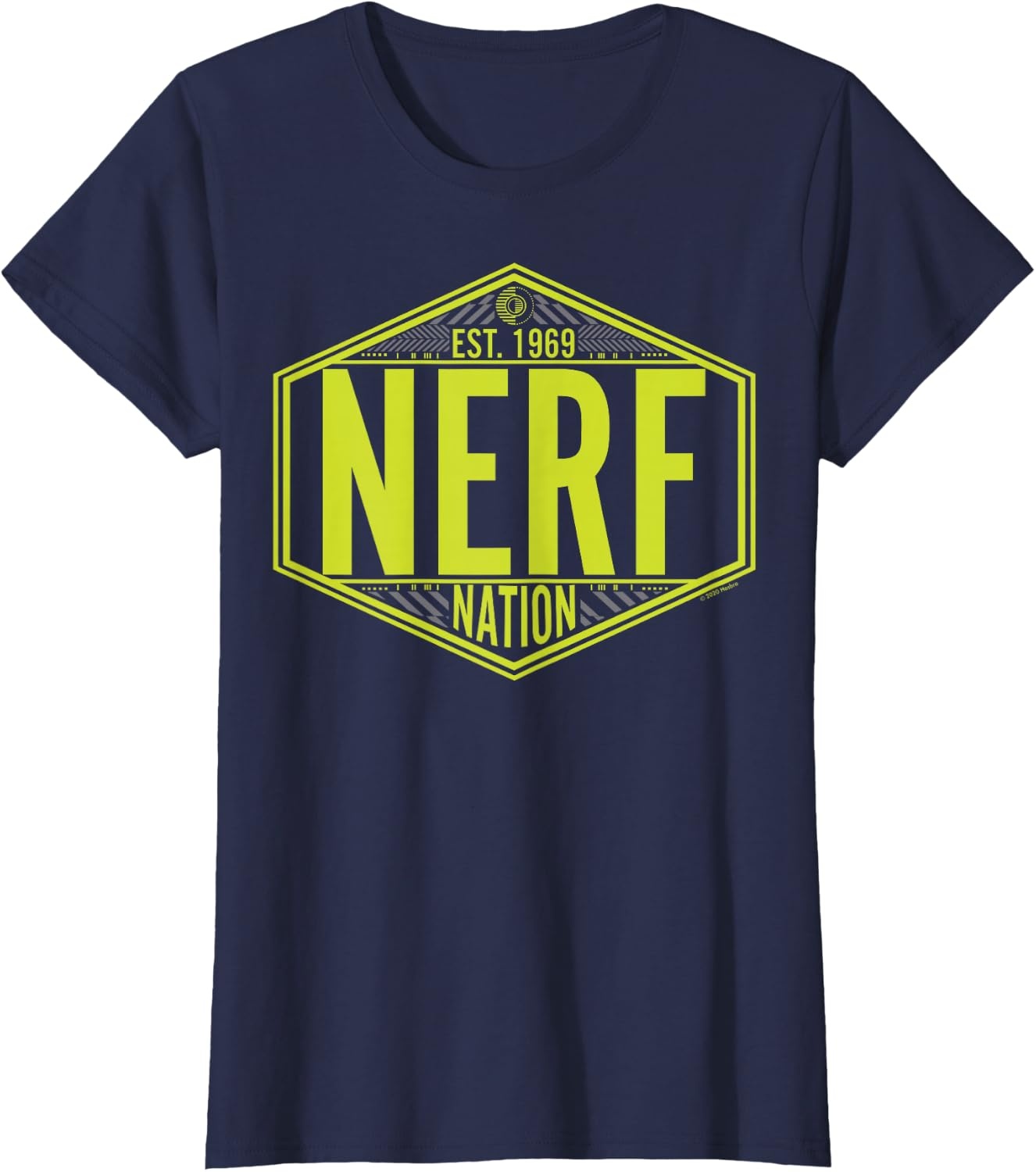 image:imageNerf Nation Est 1969 Neon Badge Logo TShirtNavy Blue