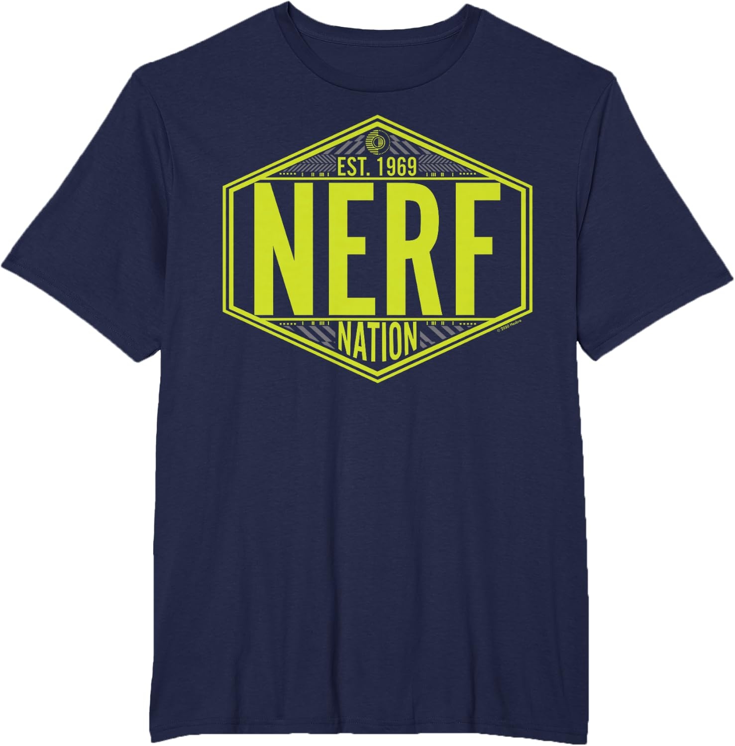 image:imageNerf Nation Est 1969 Neon Badge Logo TShirtNavy Blue
