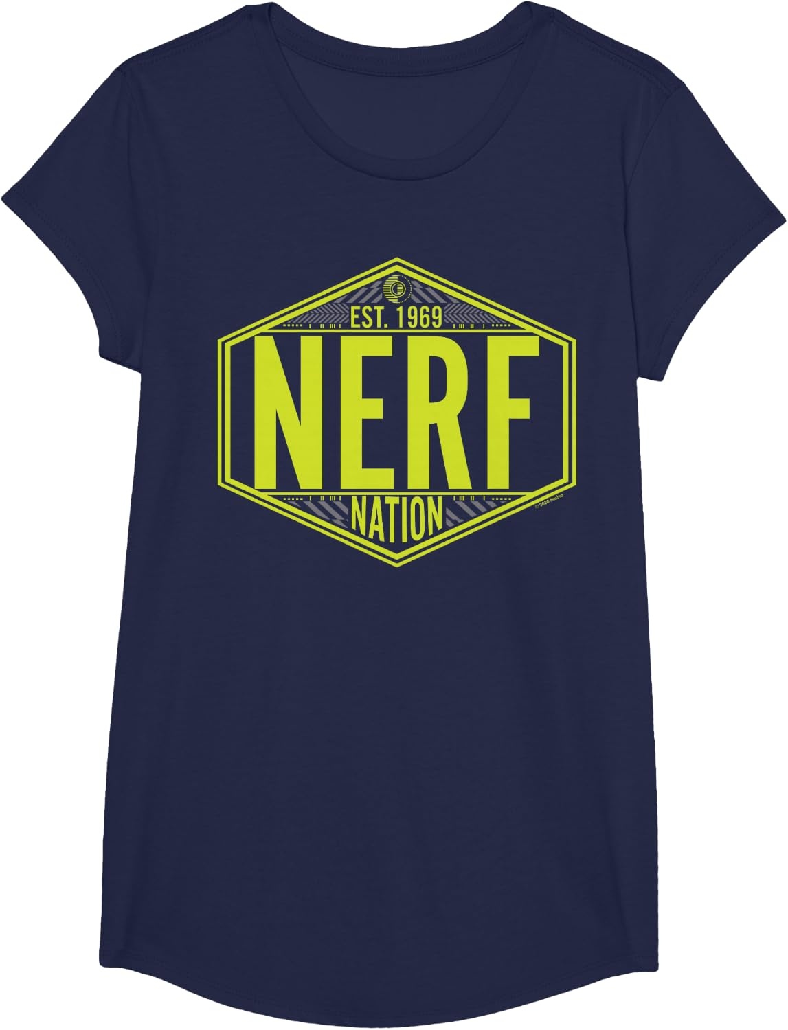 image:imageNerf Nation Est 1969 Neon Badge Logo TShirtNavy Blue