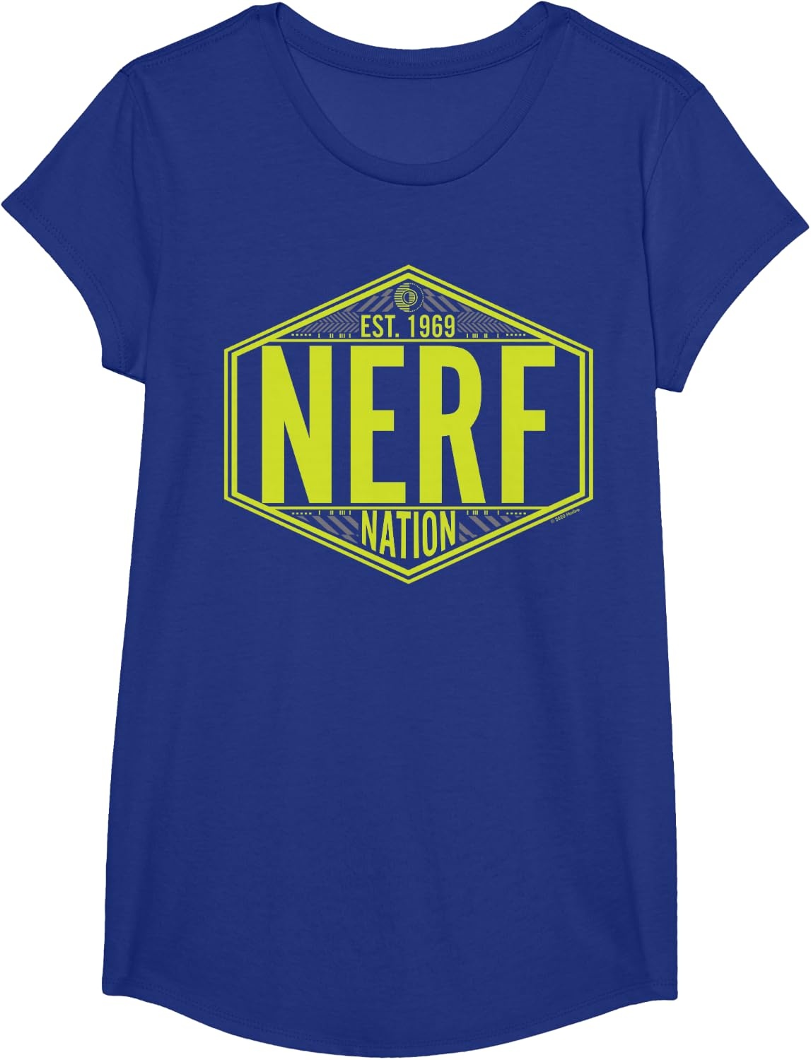 image:imageNerf Nation Est 1969 Neon Badge Logo TShirtRoyal Blue
