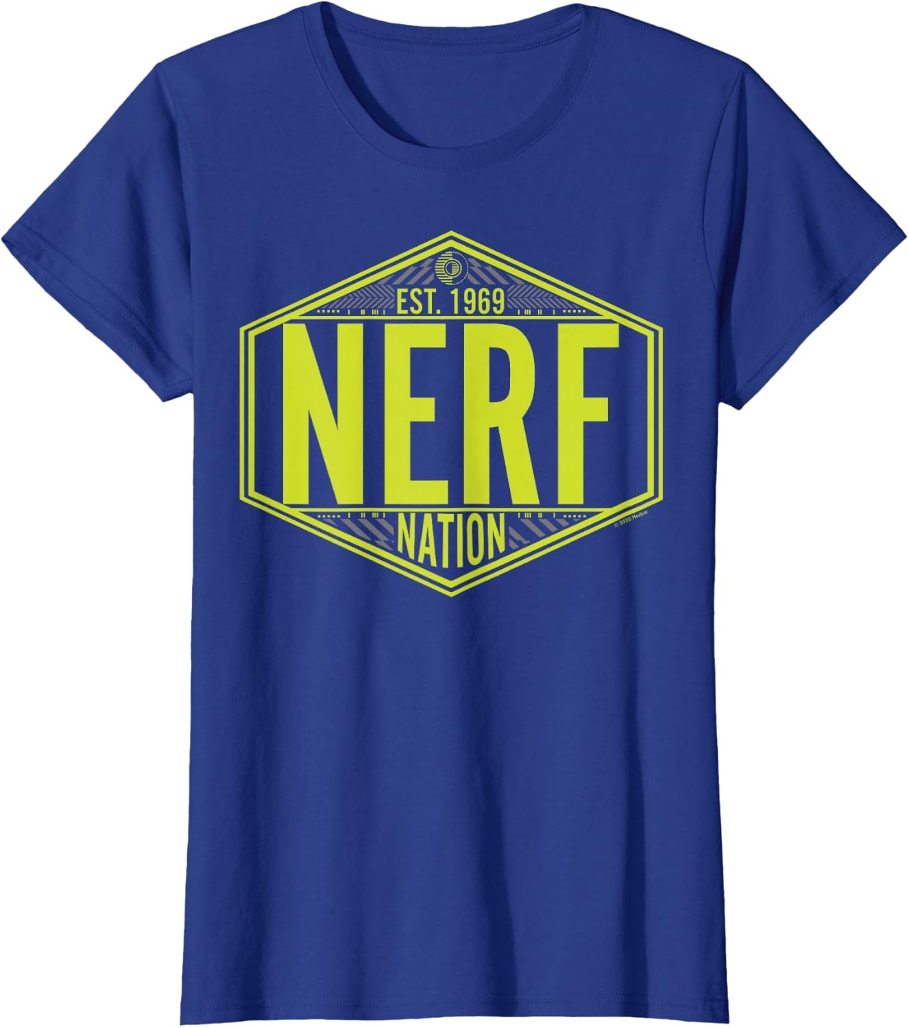 image:imageNerf Nation Est 1969 Neon Badge Logo TShirtRoyal Blue