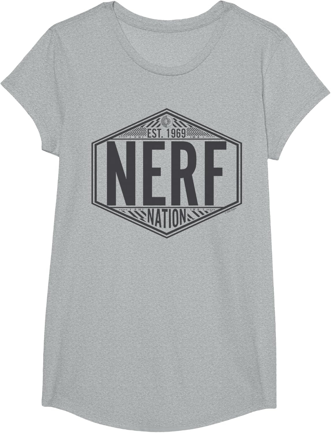 image:imageNerf Nation Est 1969 Neon Badge Logo V2 TShirtHeather Grey