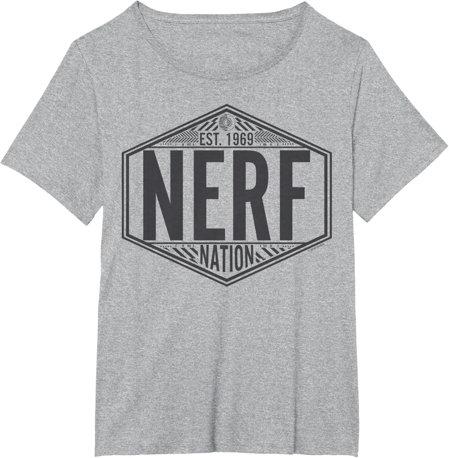 image:imageNerf Nation Est 1969 Neon Badge Logo V2 TShirtHeather Grey