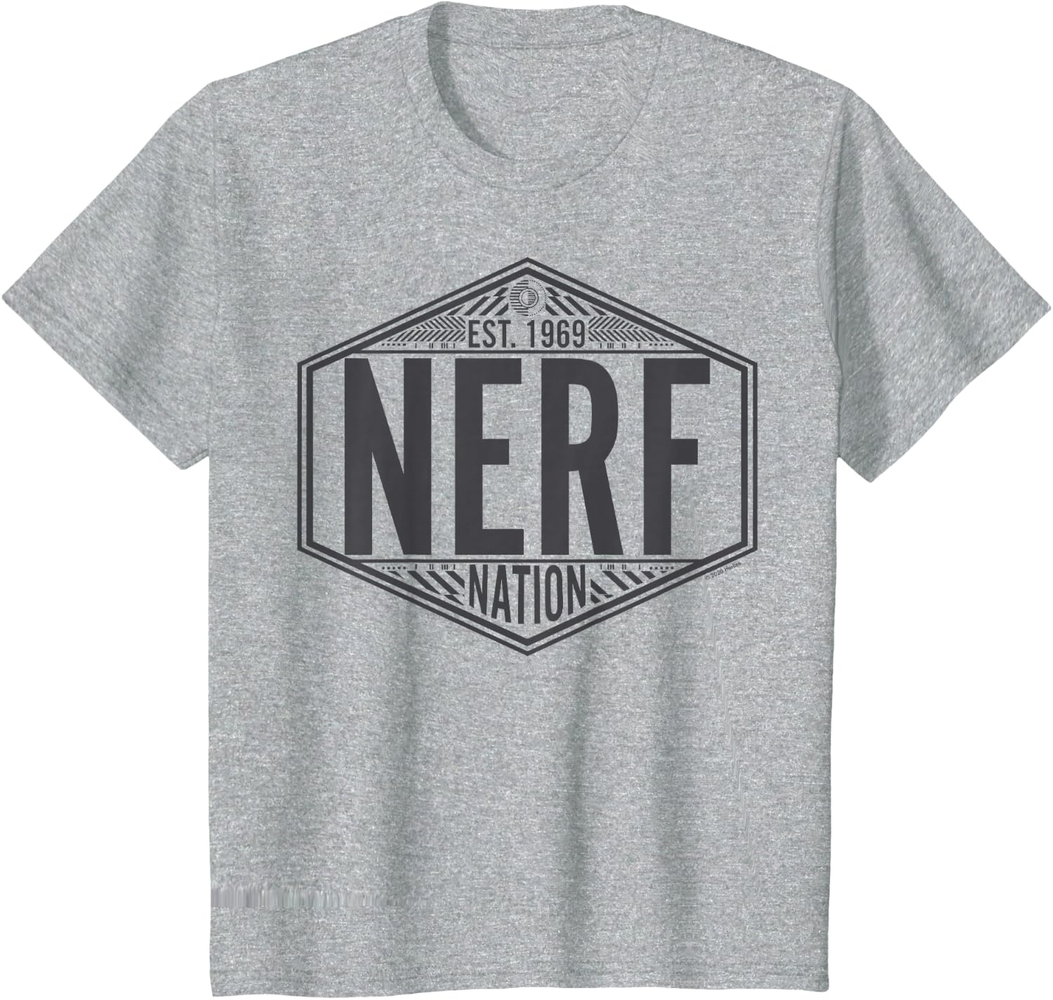 image:imageNerf Nation Est 1969 Neon Badge Logo V2 TShirtHeather Grey