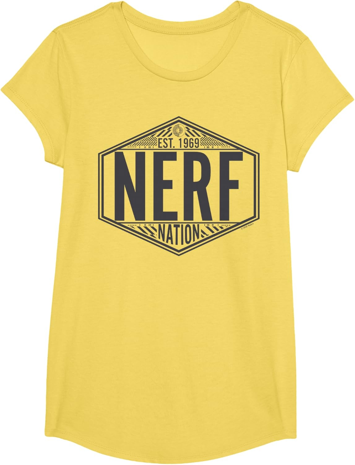 image:imageNerf Nation Est 1969 Neon Badge Logo V2 TShirtLemon Yellow