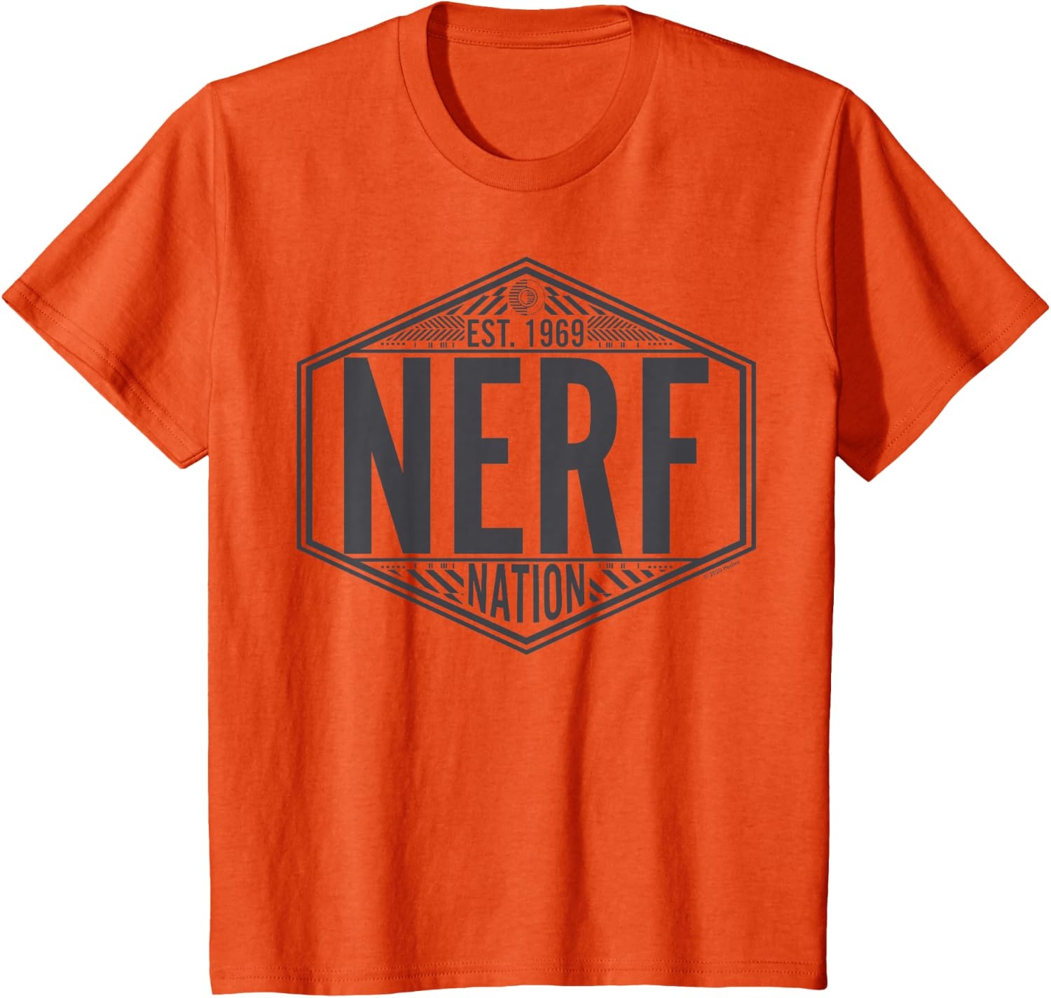 image:imageNerf Nation Est 1969 Neon Badge Logo V2 TShirtOrange