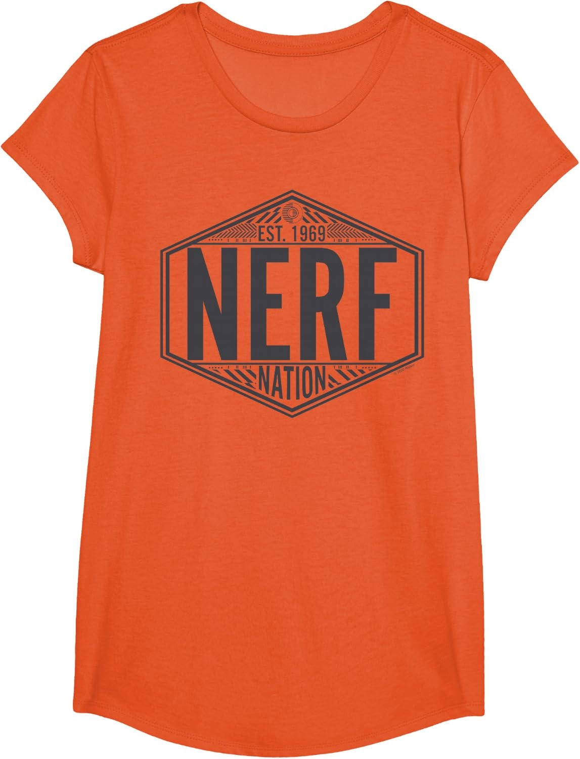 image:imageNerf Nation Est 1969 Neon Badge Logo V2 TShirtOrange