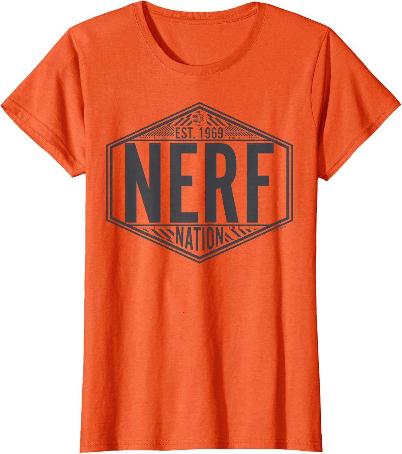 image:imageNerf Nation Est 1969 Neon Badge Logo V2 TShirtOrange