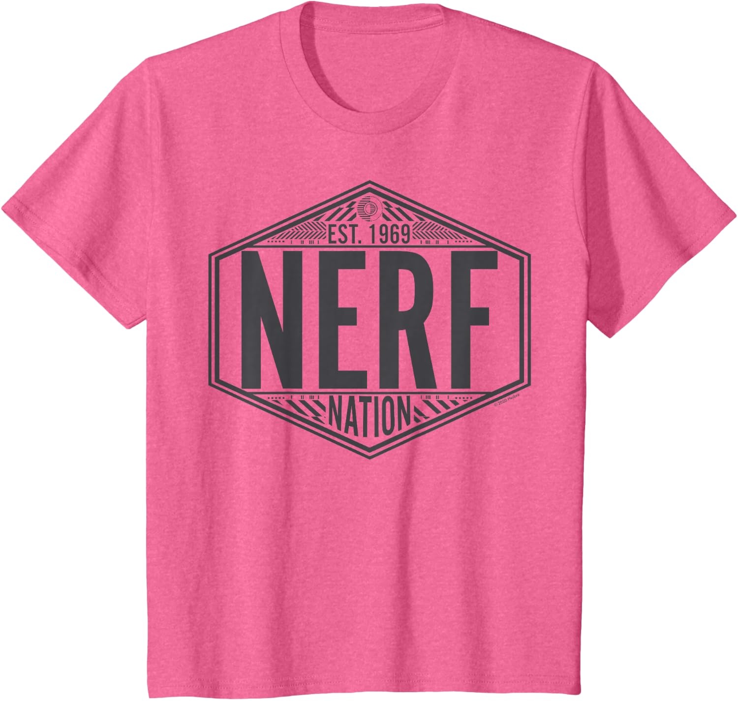 image:imageNerf Nation Est 1969 Neon Badge Logo V2 TShirtPink Heather