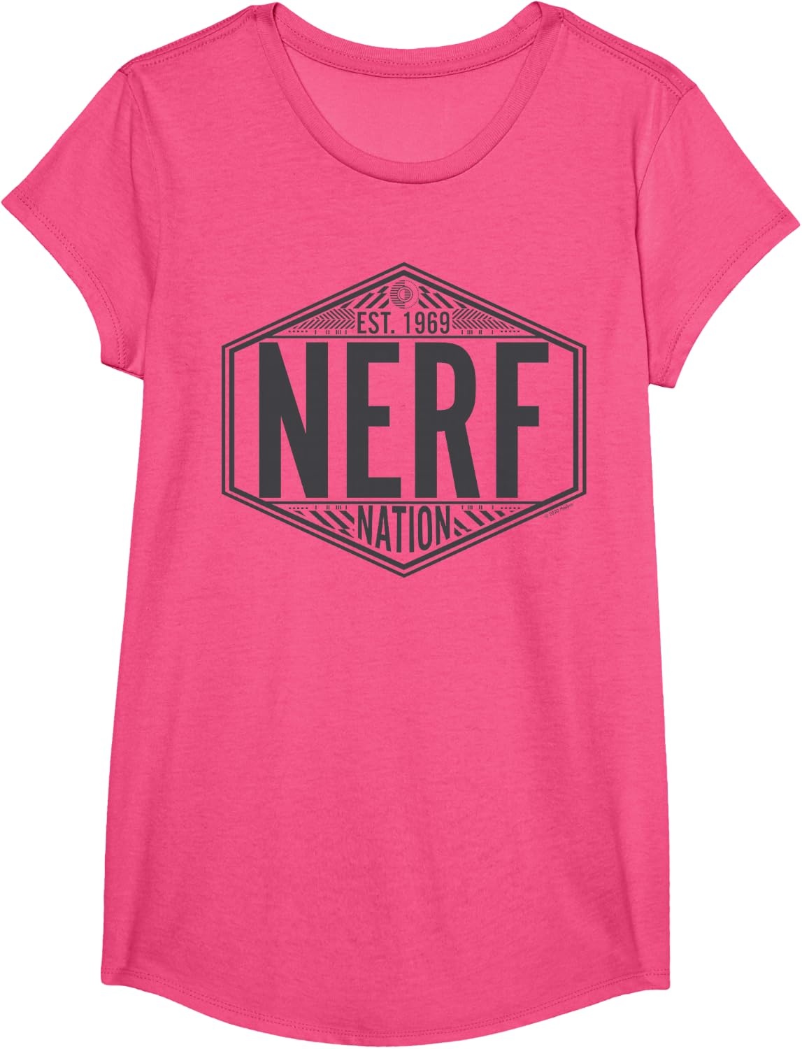 image:imageNerf Nation Est 1969 Neon Badge Logo V2 TShirtPink Heather