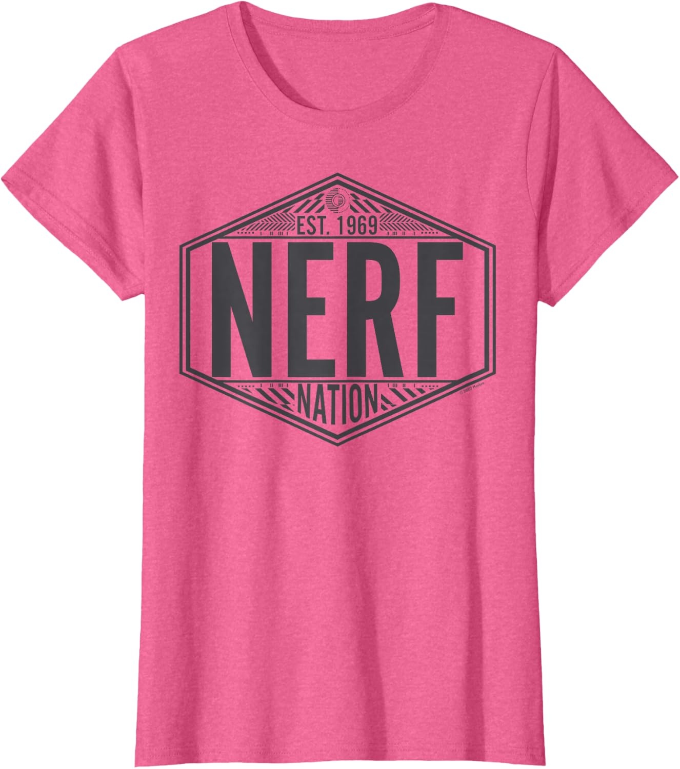 image:imageNerf Nation Est 1969 Neon Badge Logo V2 TShirtPink Heather