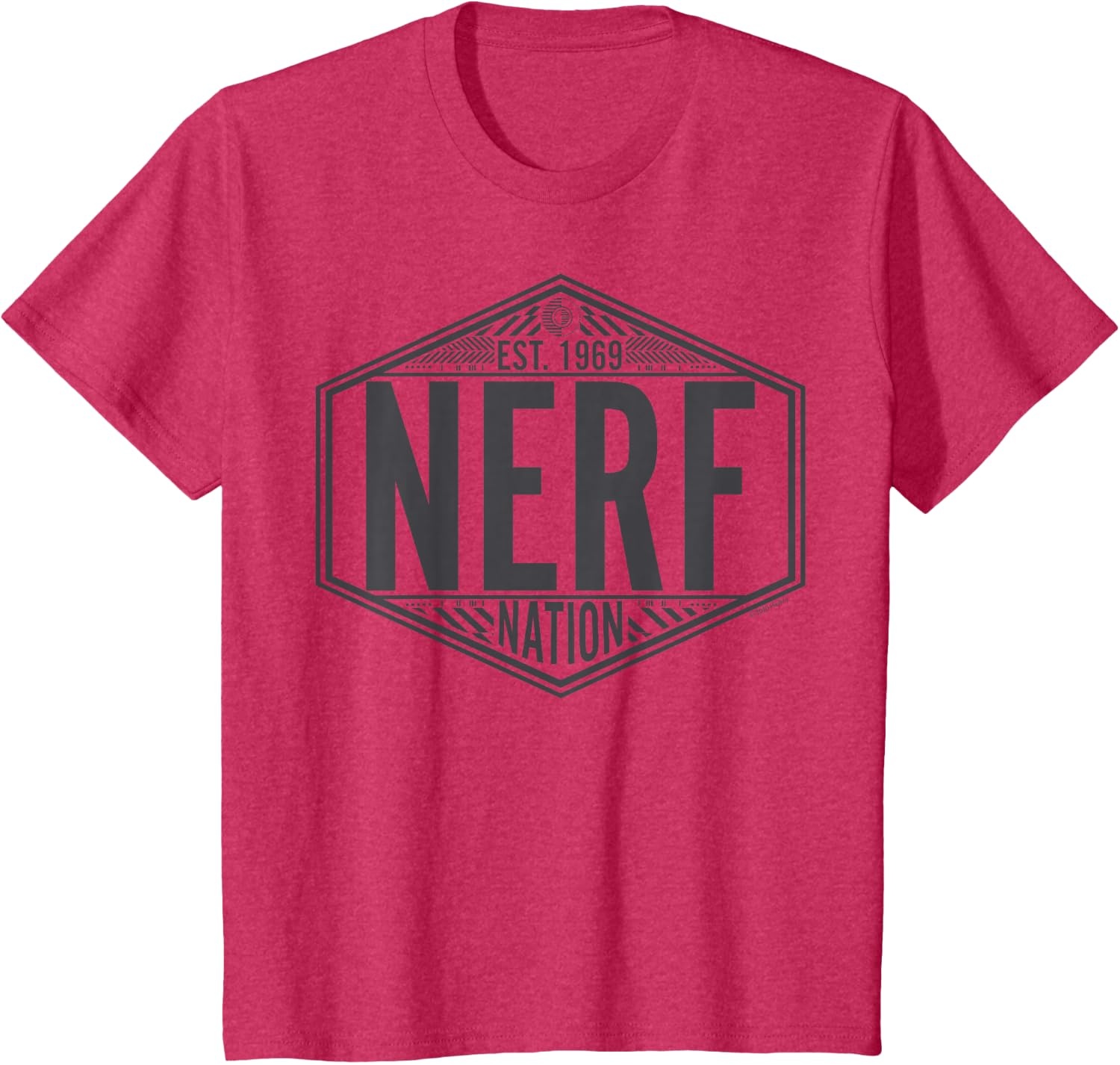 image:imageNerf Nation Est 1969 Neon Badge Logo V2 TShirtRed Heather