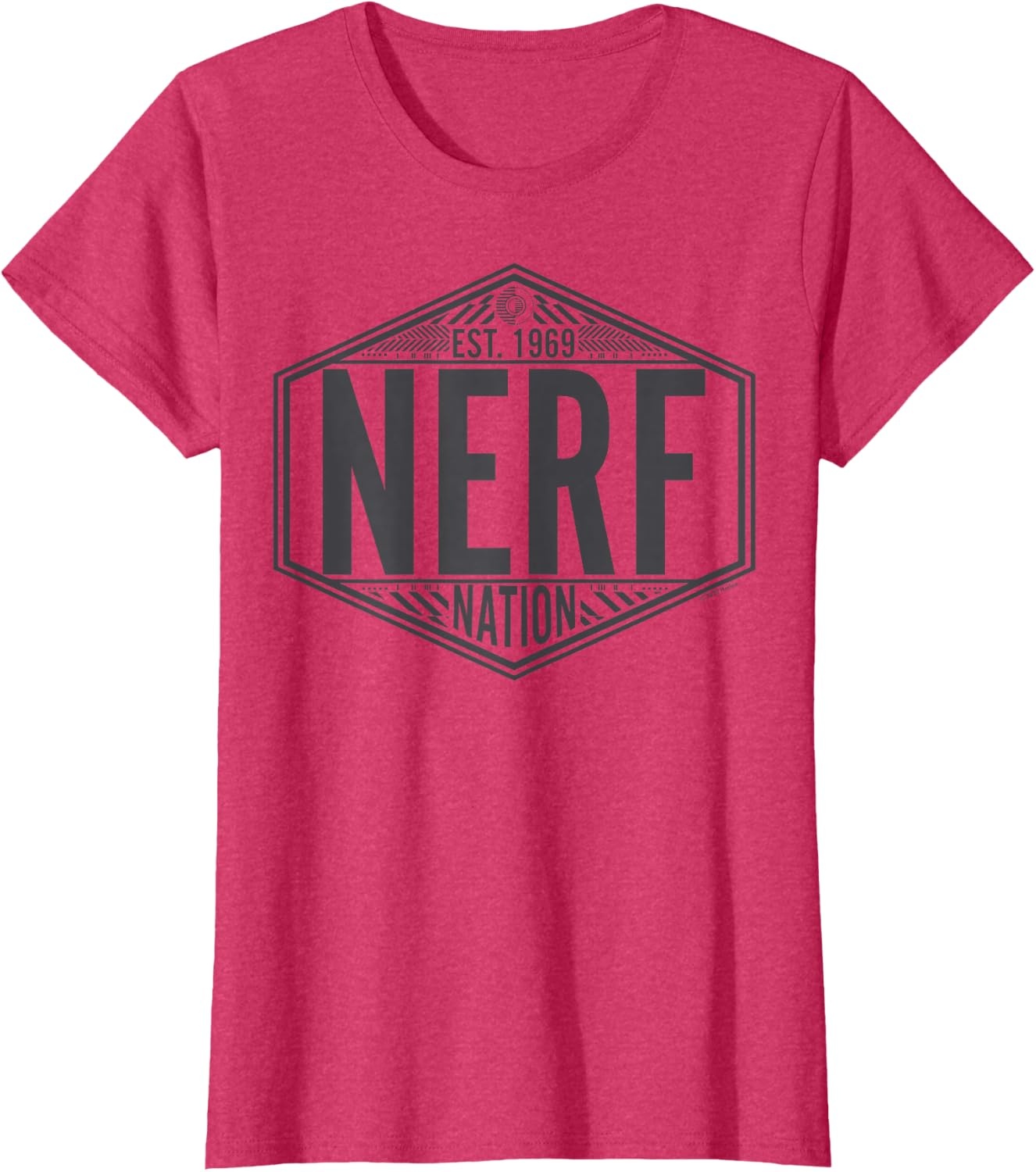 image:imageNerf Nation Est 1969 Neon Badge Logo V2 TShirtRed Heather